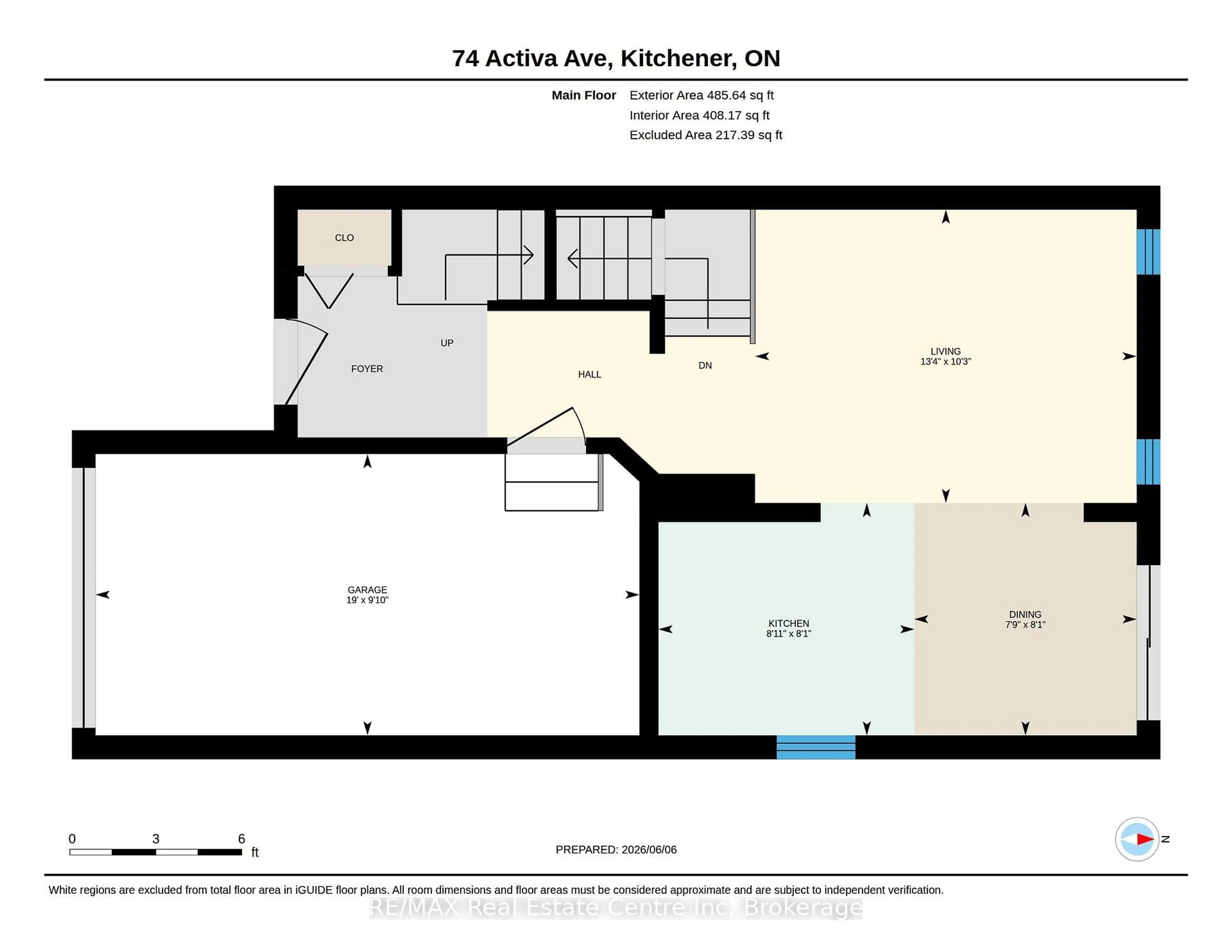 Floor plan for 74 Activa Ave, Kitchener Ontario N2E 3R4