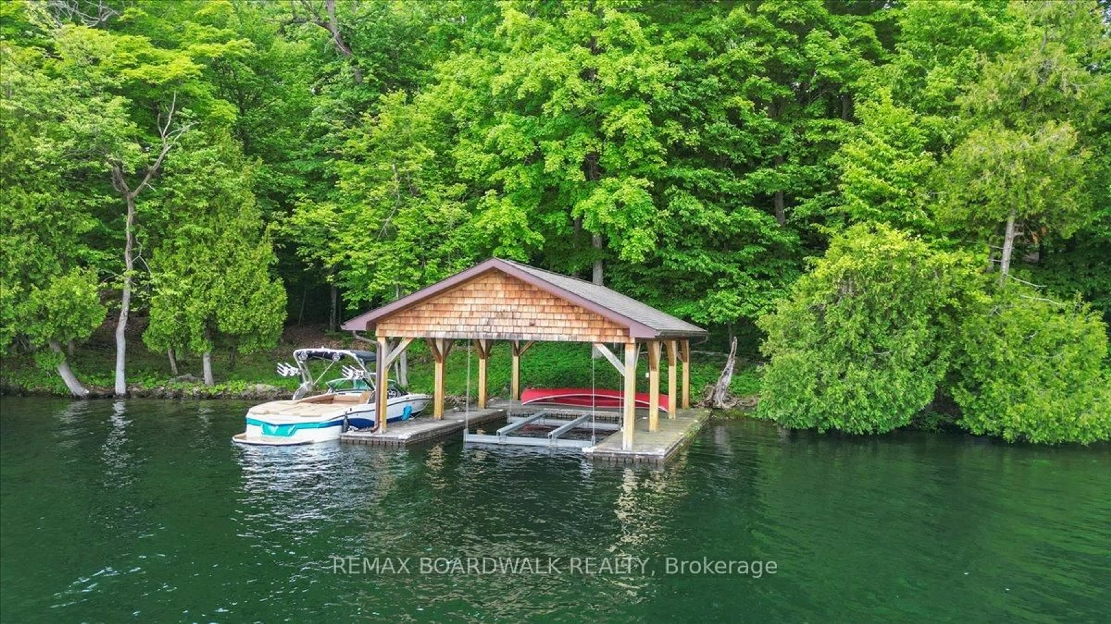 A pic from outside/outdoor area/front of a property/back of a property/a pic from drone, water/lake/river/ocean view for 6296 Big Island, Rideau Lakes Ontario K0G 1V0