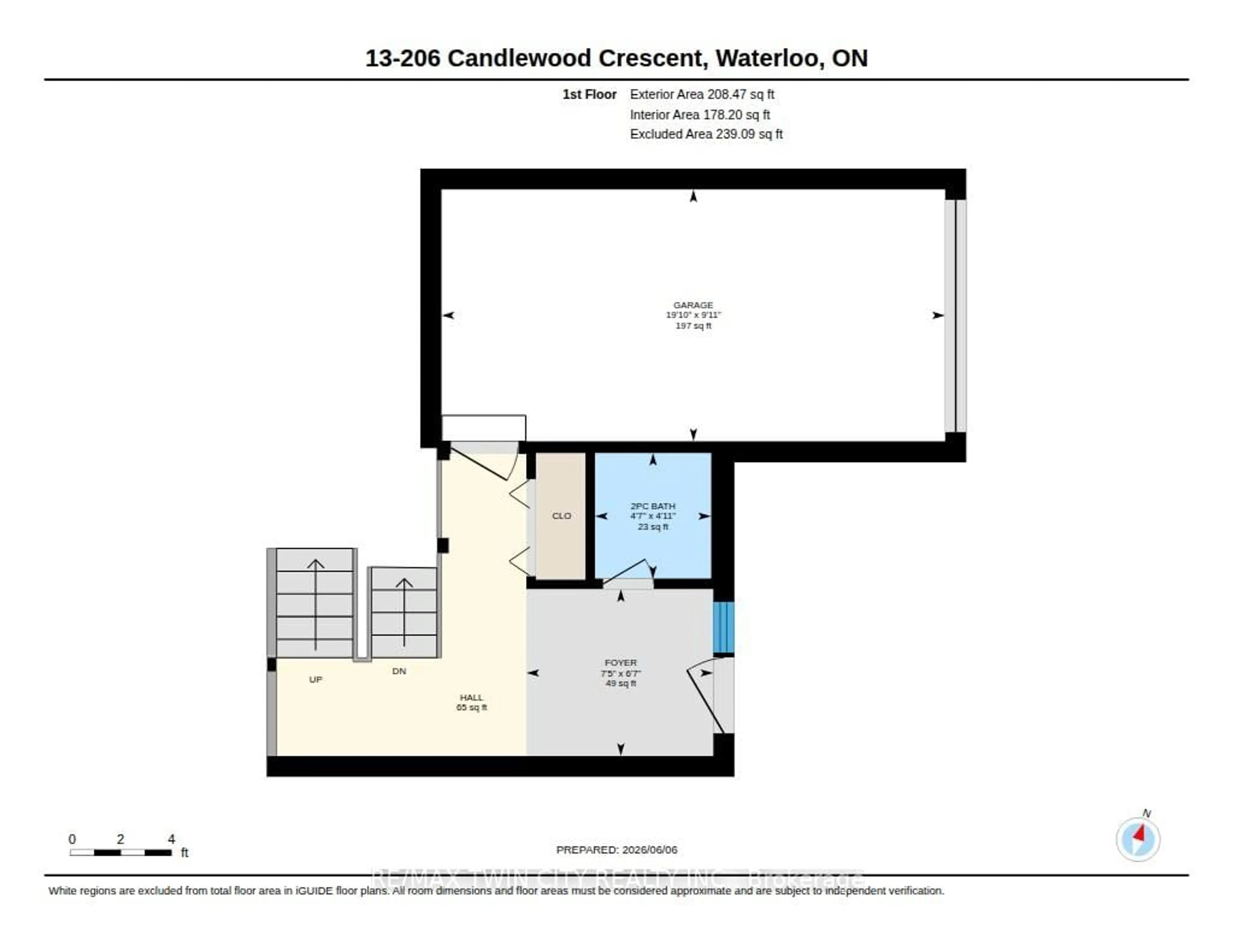Floor plan for 206 Candlewood Cres #13, Waterloo Ontario N2L 5Y9