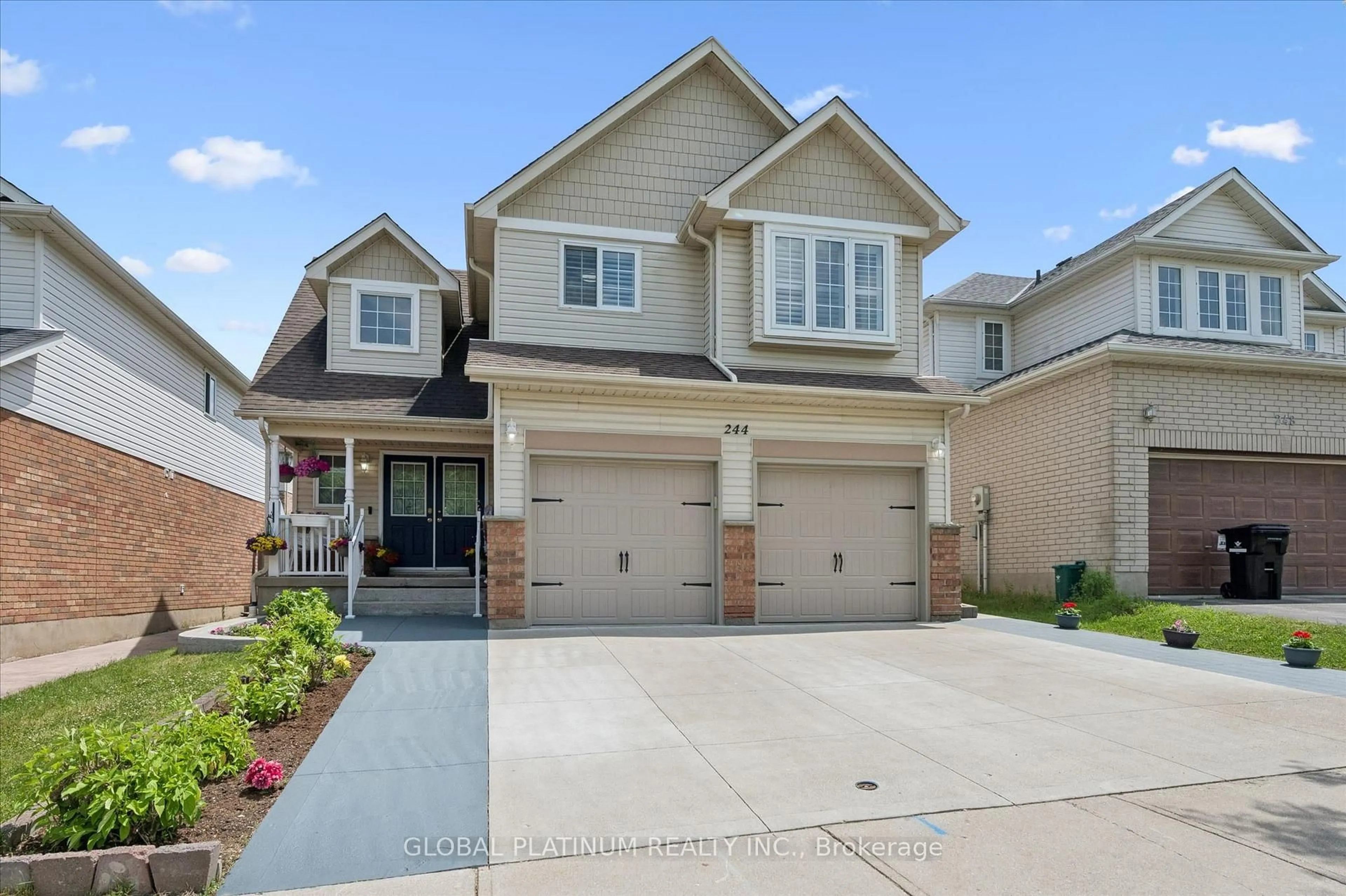 Home with brick exterior material, street for 244 Doon South Dr, Kitchener Ontario N2P 2L8