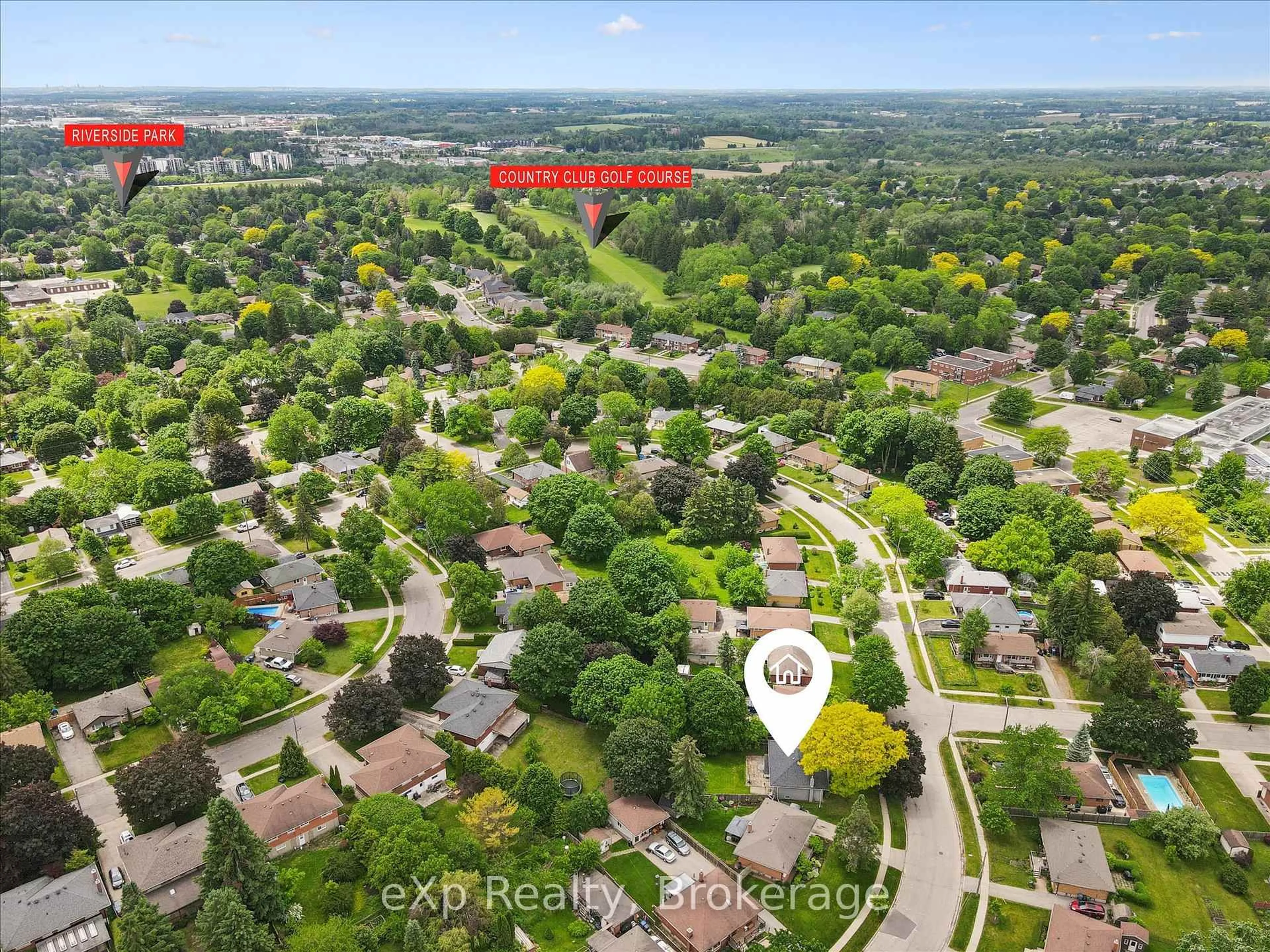 A pic from outside/outdoor area/front of a property/back of a property/a pic from drone, street for 79 Dumbarton St, Guelph Ontario N1E 3T5