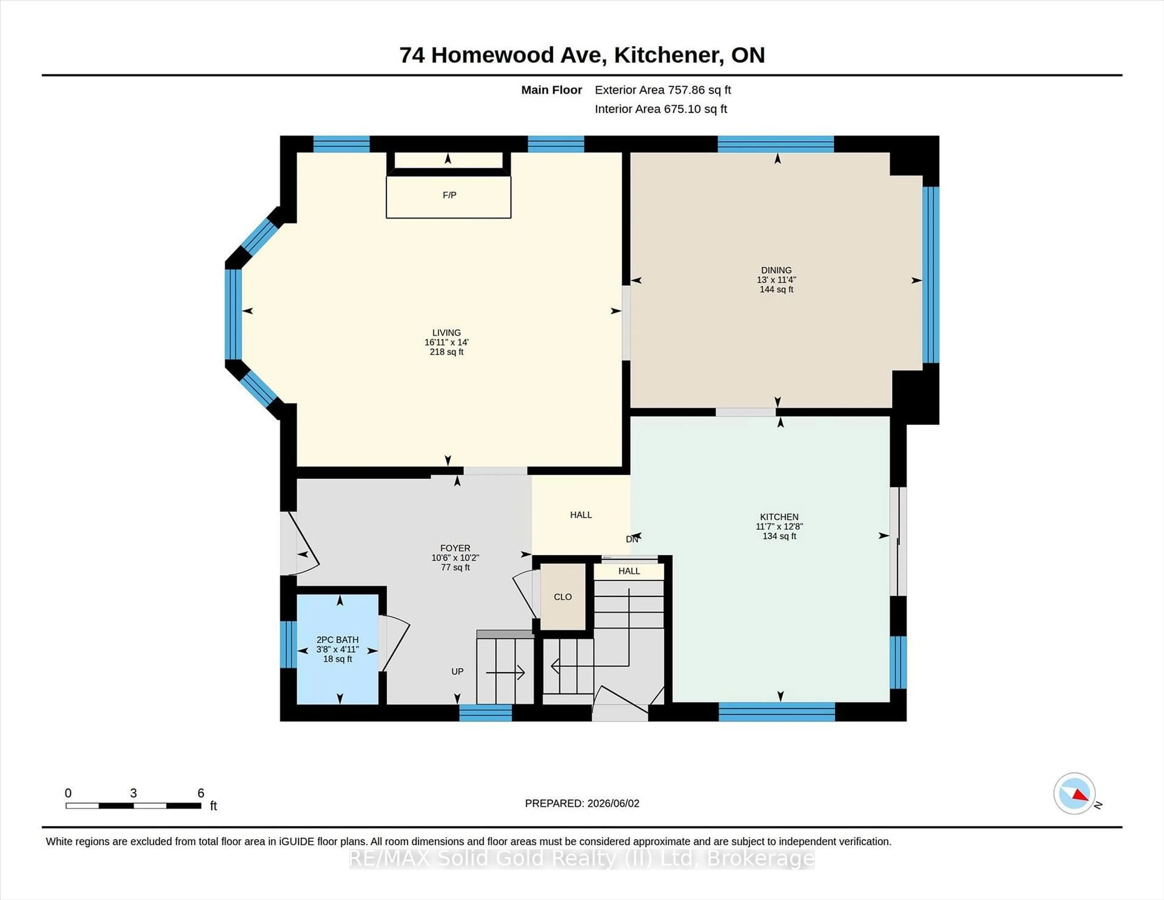 Floor plan for 74 Homewood Ave, Waterloo Ontario N2M 1W9