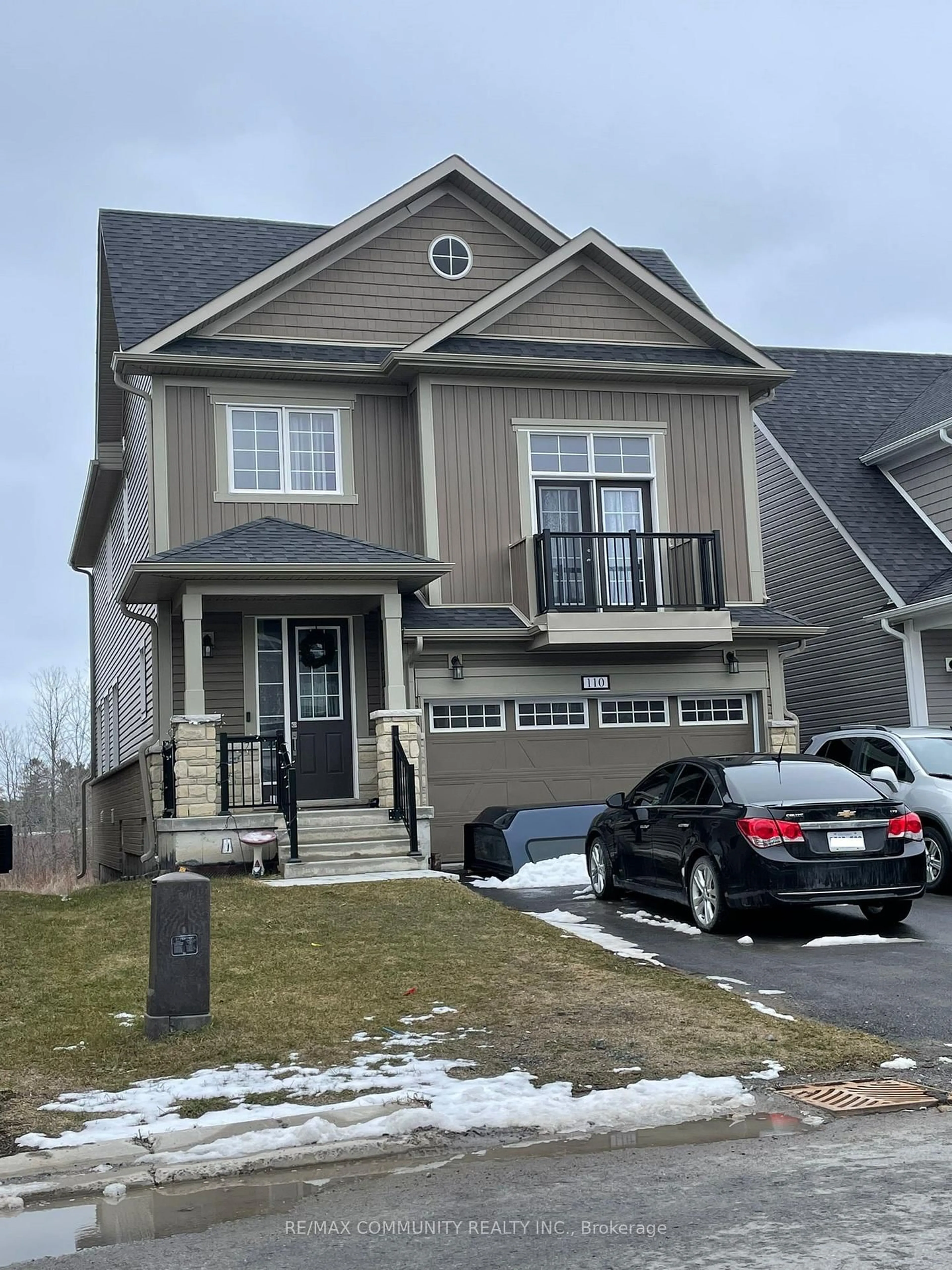 Home with vinyl exterior material, street for 110 Oakmont Dr, Bath Ontario K0H 1G0