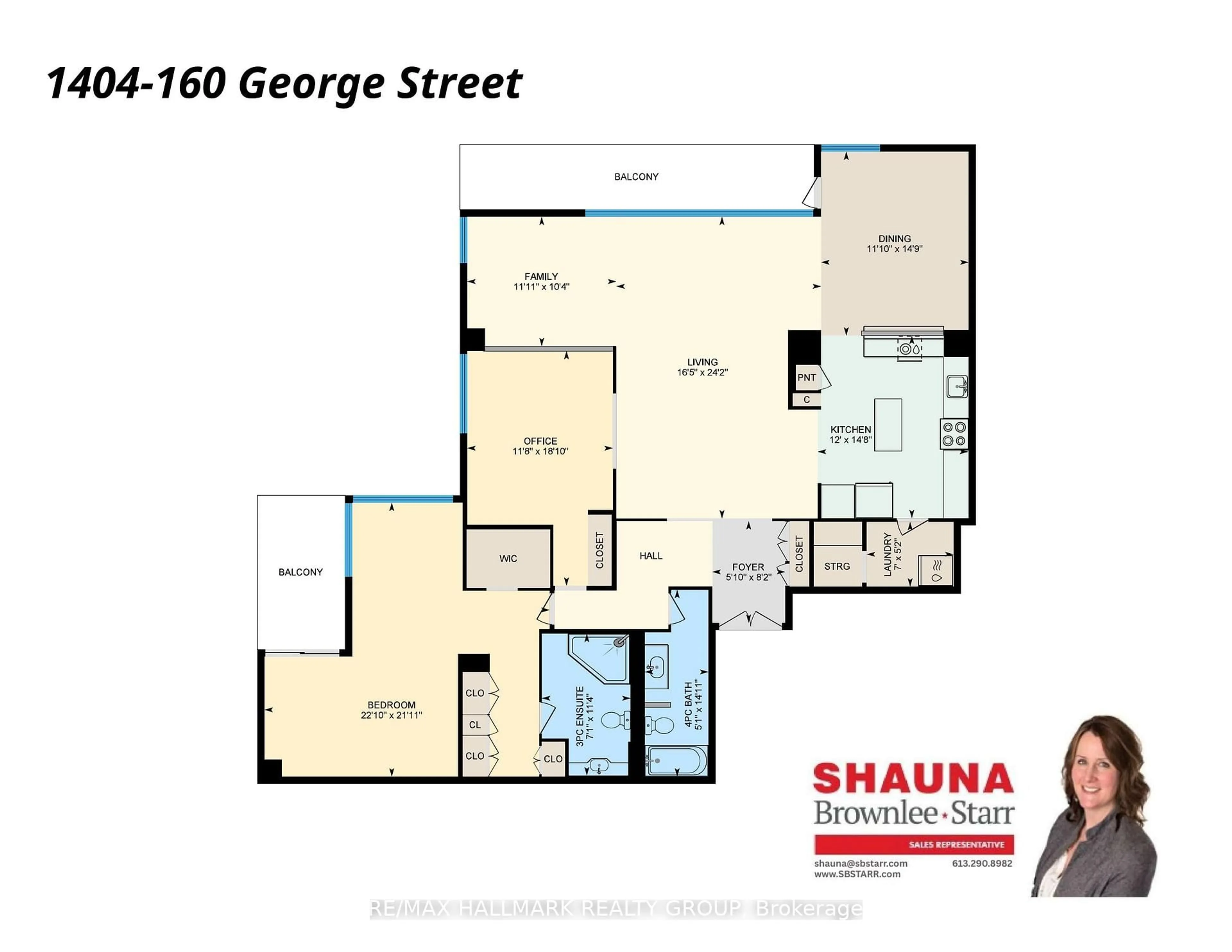 Floor plan for 160 George St #1404, Ottawa Ontario K1N 9M2