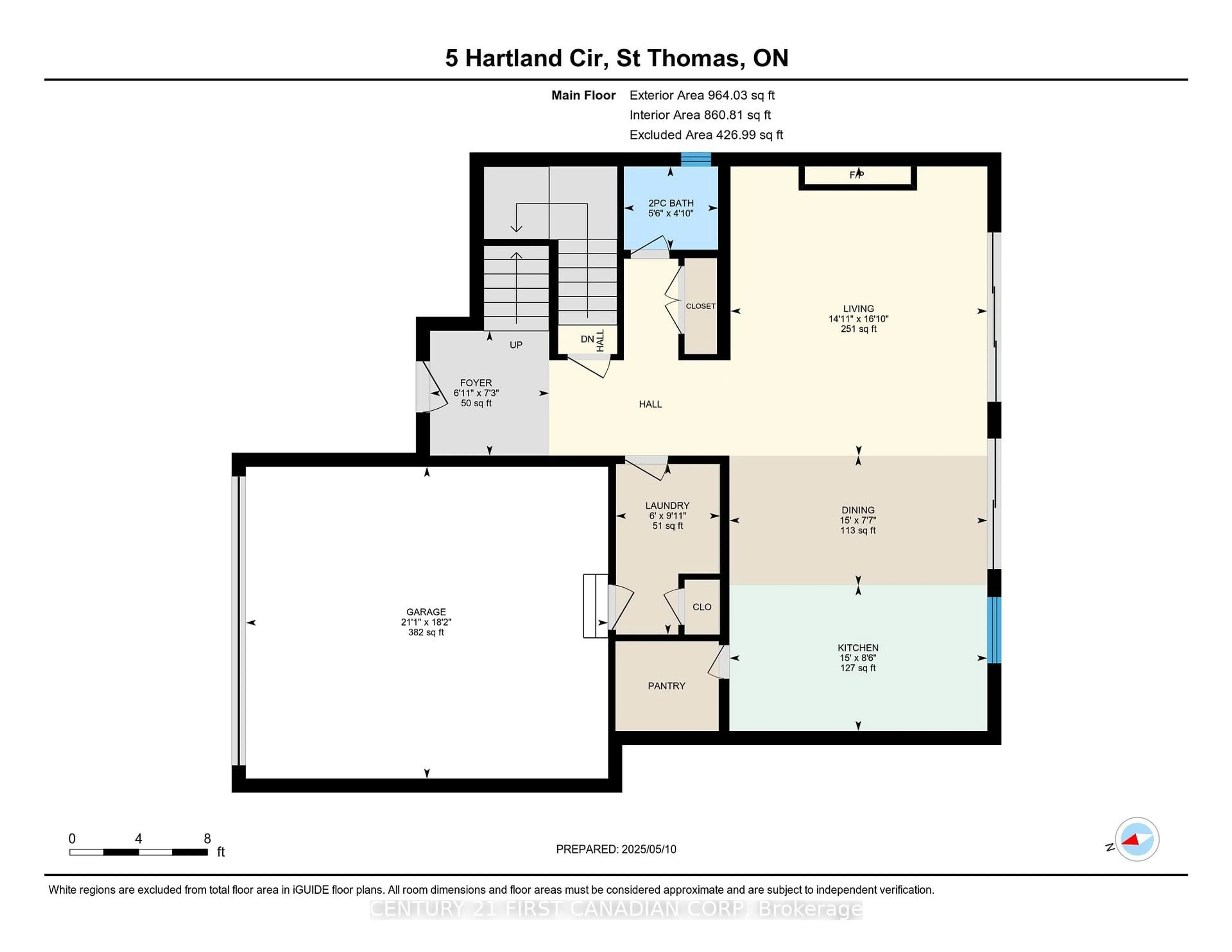 Floor plan for 5 Hartland Circ, St. Thomas Ontario N5R 0P2