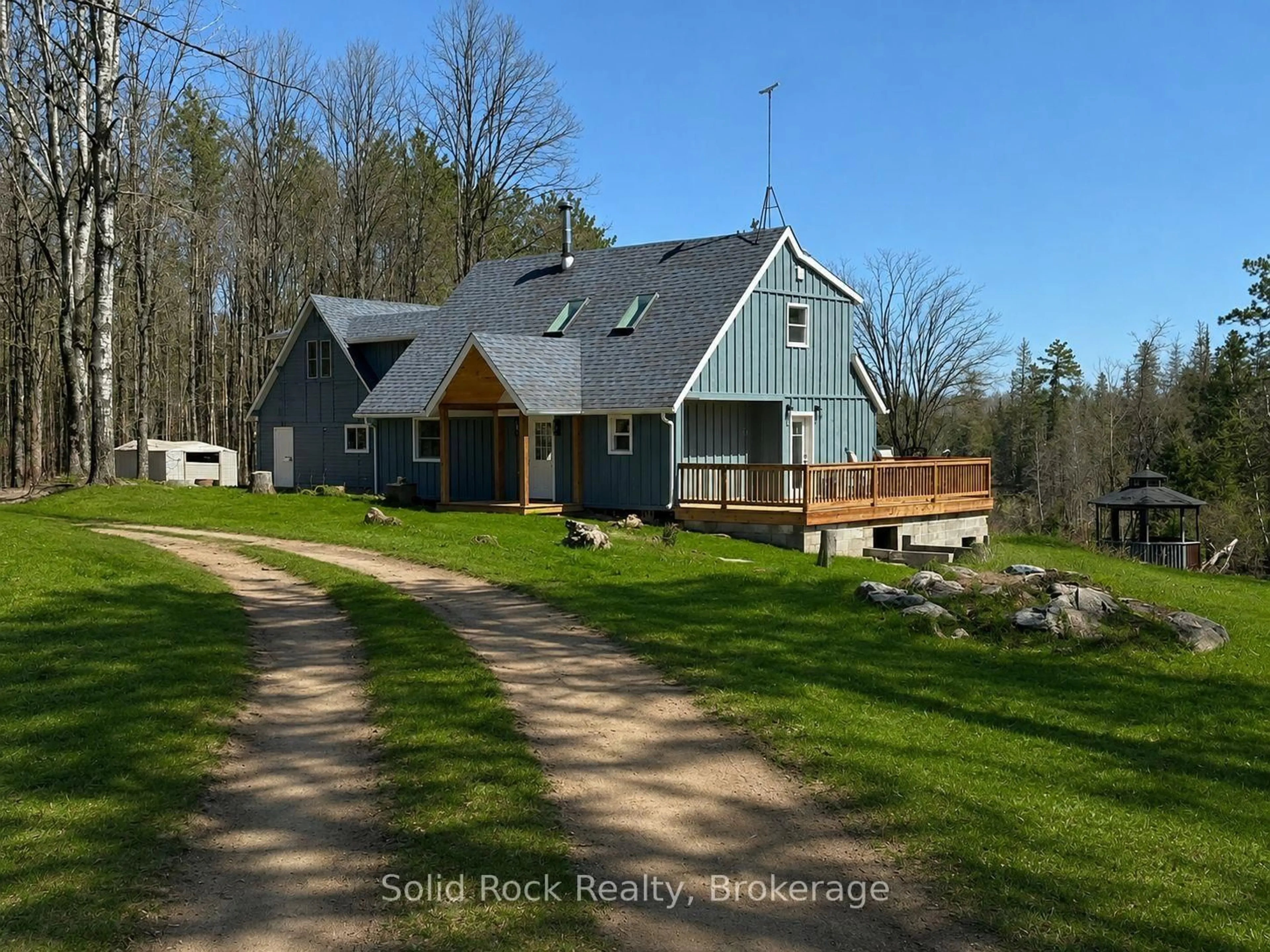 A pic from outside/outdoor area/front of a property/back of a property/a pic from drone, water/lake/river/ocean view for 1802 Centre Line Rd, Limoges Ontario K0K 2M0