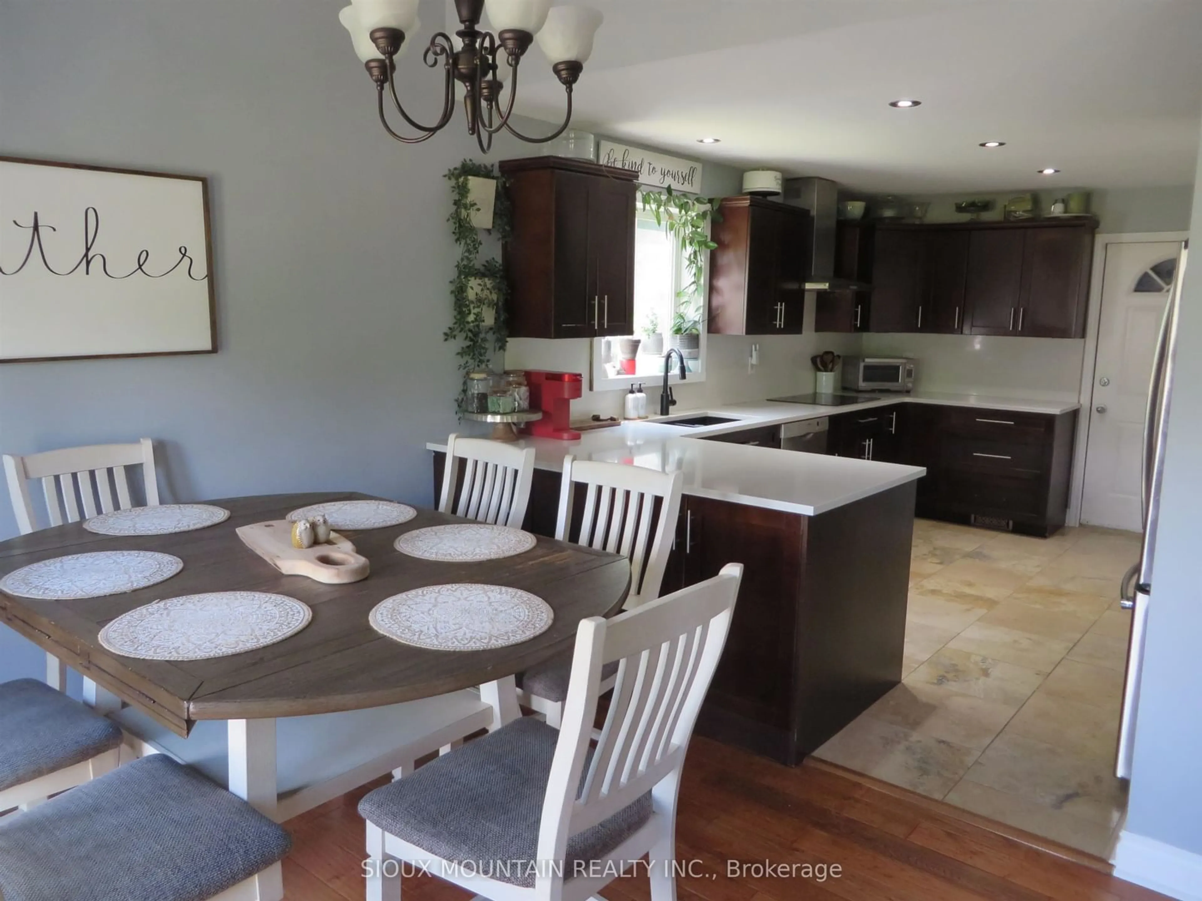 Open concept kitchen, ceramic/tile floor for 57 Drayton Road, Sioux Lookout Ontario P8T 0A7