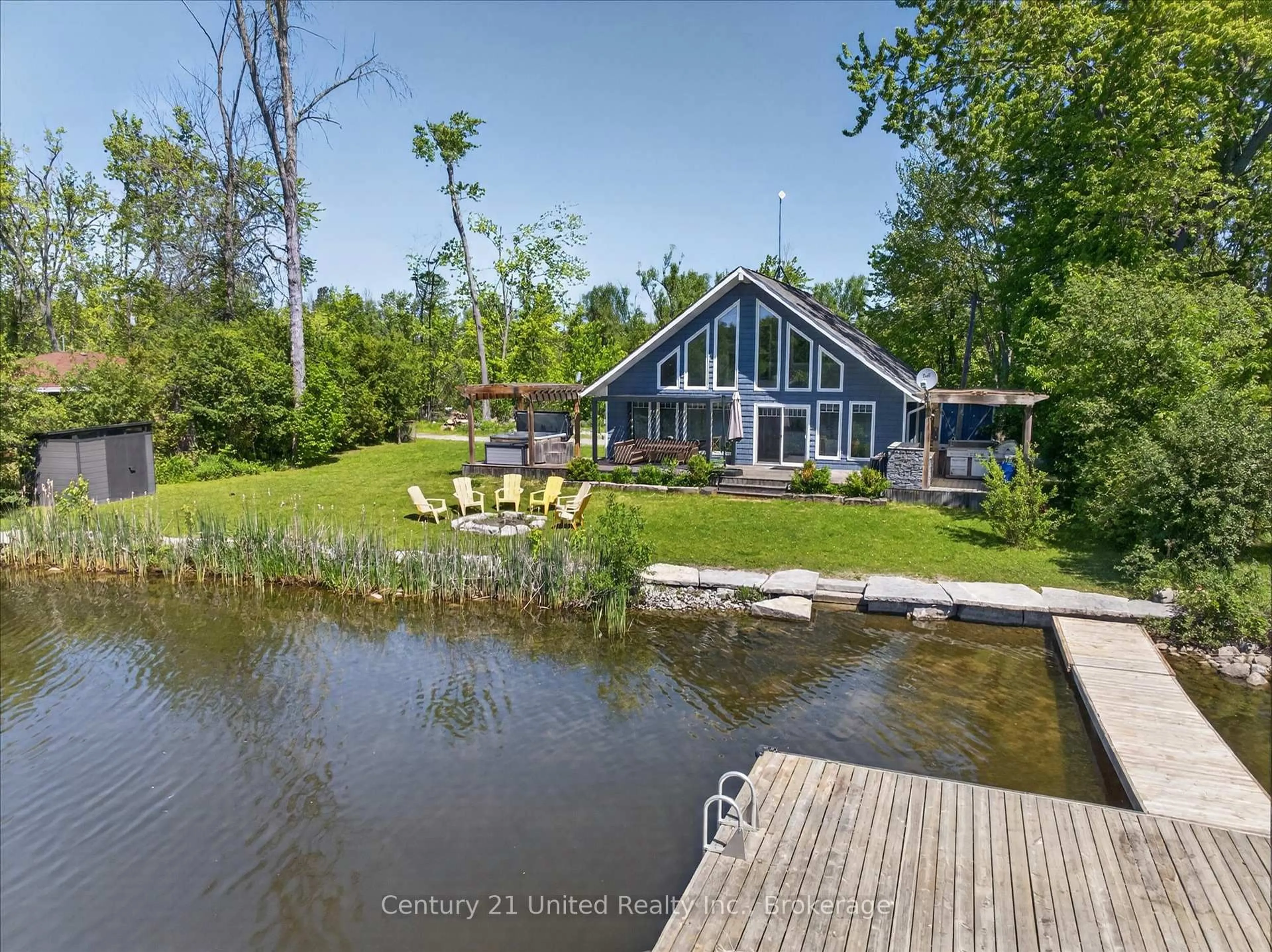 A pic from outside/outdoor area/front of a property/back of a property/a pic from drone, water/lake/river/ocean view for 30 Jones Rd, Otonabee-South Monaghan Ontario K9J 6X7