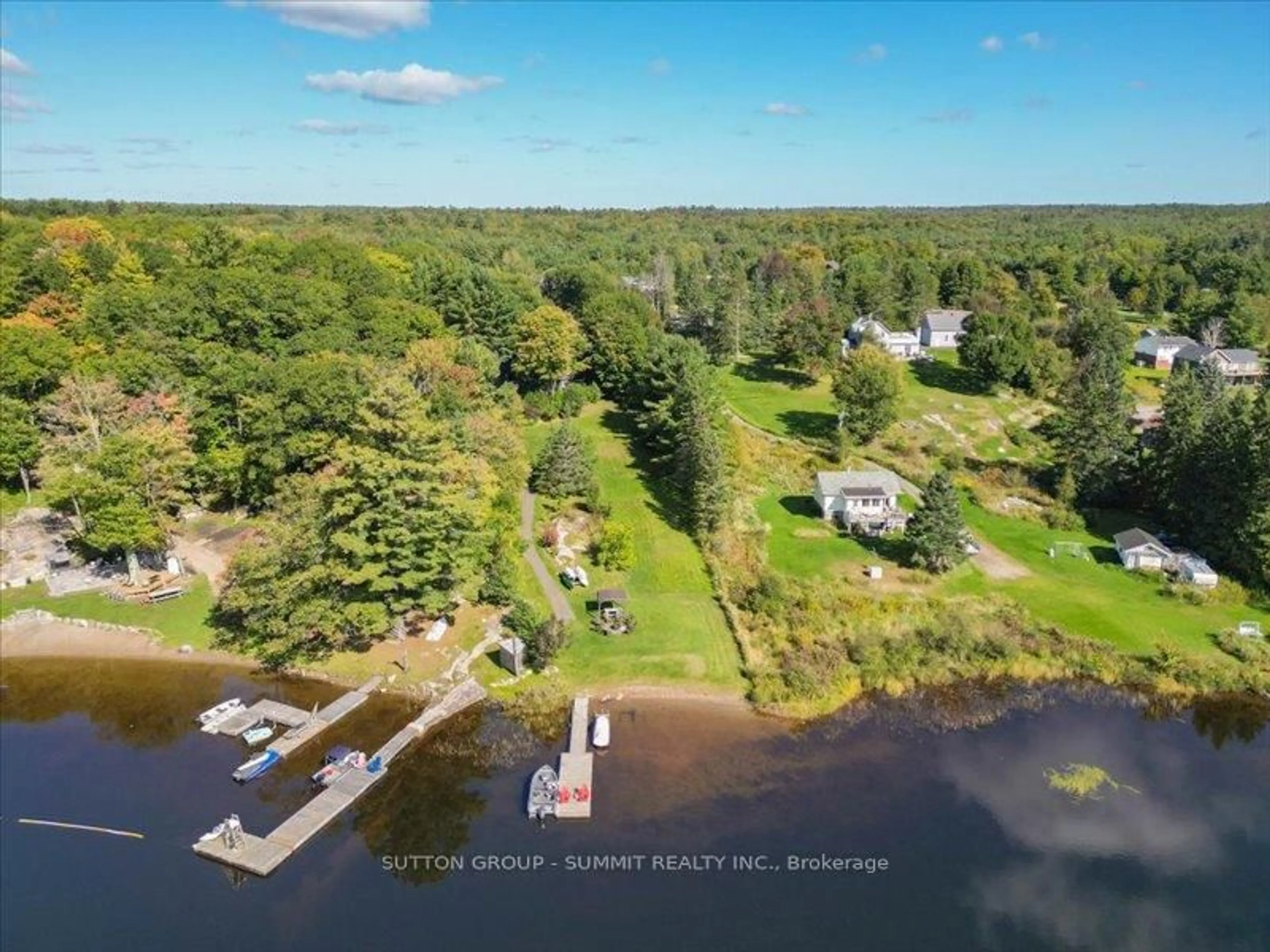 A pic from outside/outdoor area/front of a property/back of a property/a pic from drone, water/lake/river/ocean view for 1 WINDY Lane, McDougall Ontario P2A 2W9