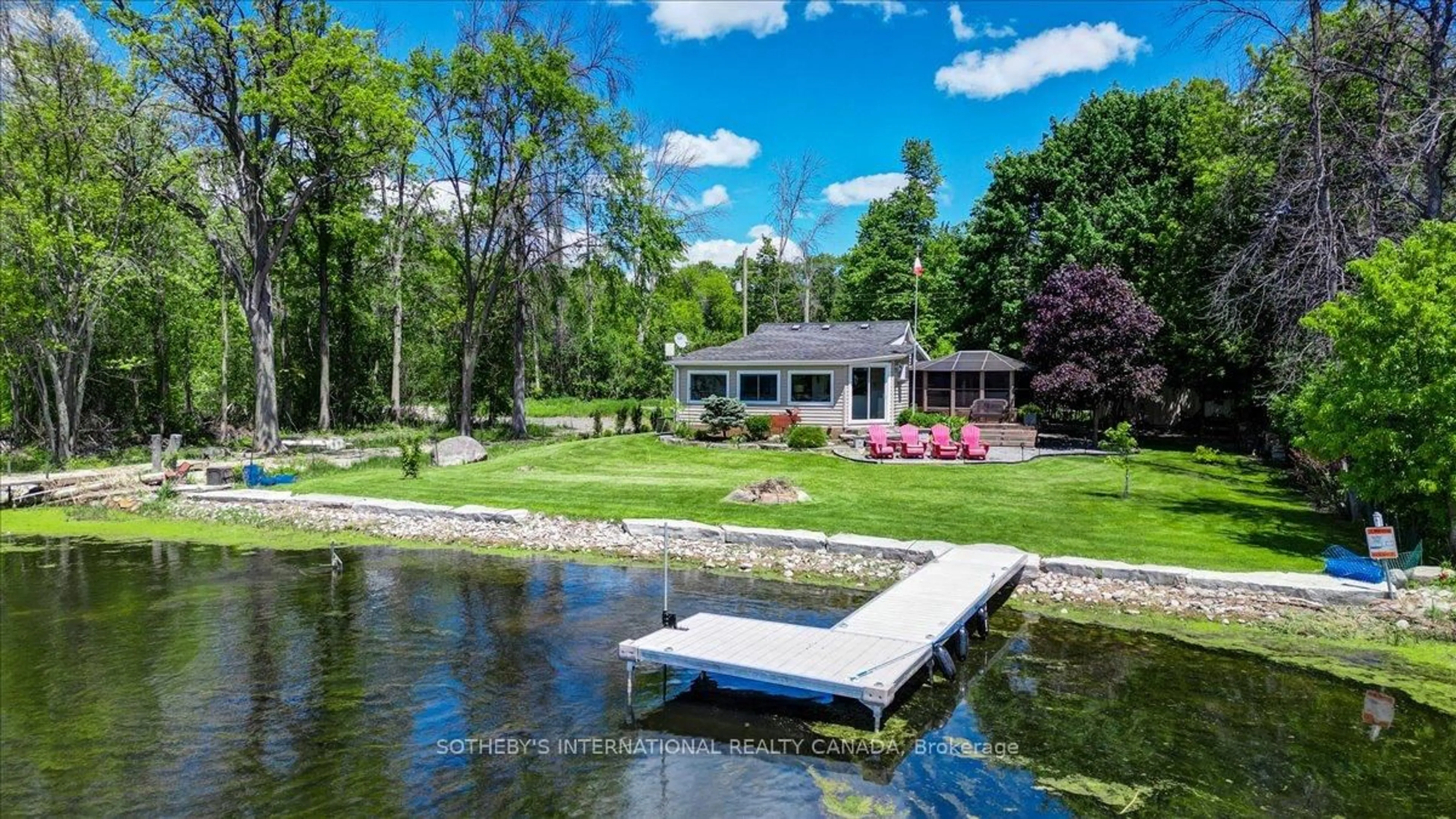 A pic from outside/outdoor area/front of a property/back of a property/a pic from drone, water/lake/river/ocean view for 34 Bradley Bay Rd, Trent Hills Ontario K0L 1L0