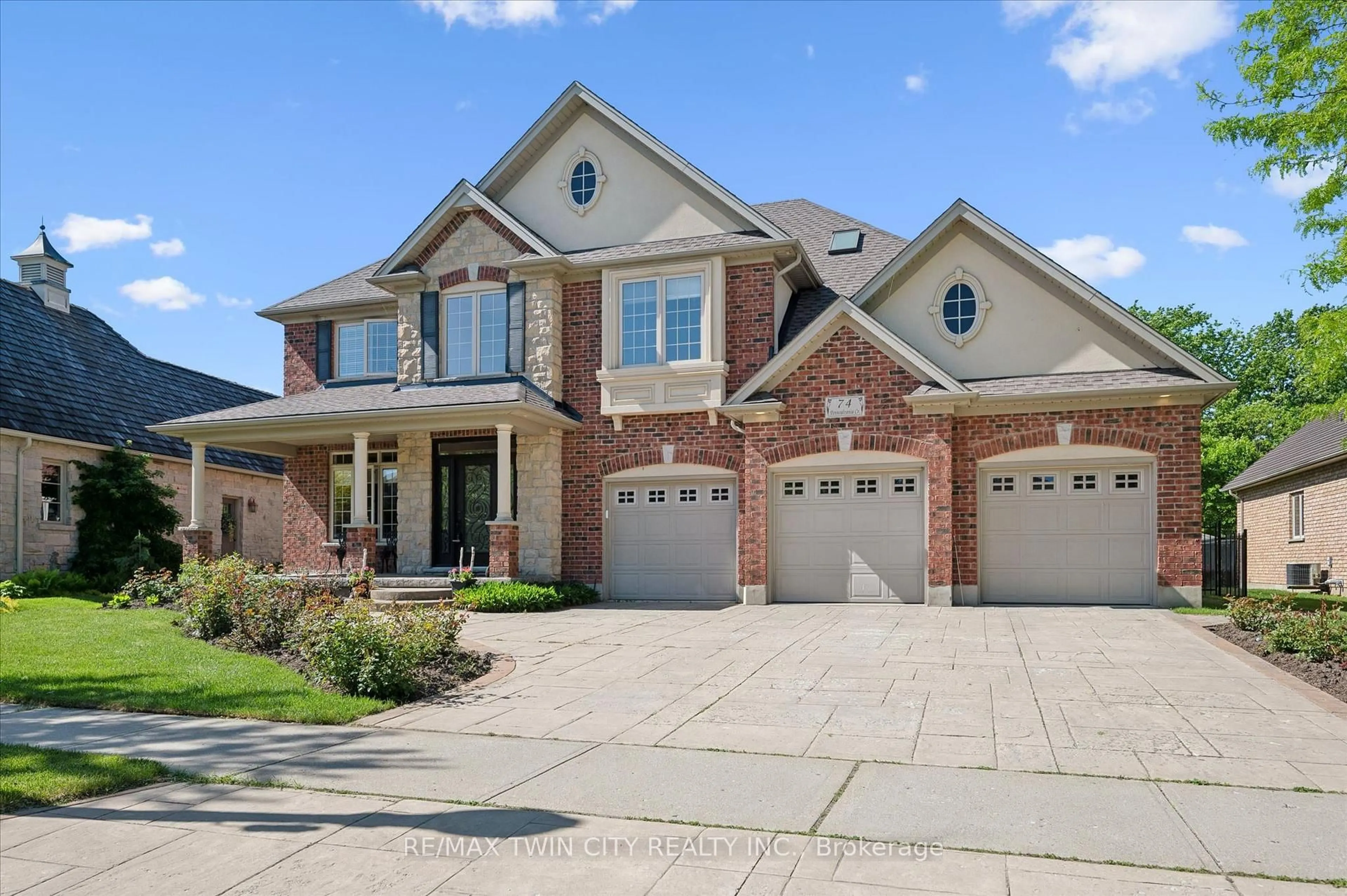 Home with brick exterior material, street for 74 Pennsylvania Cres, Kitchener Ontario N2P 2S6