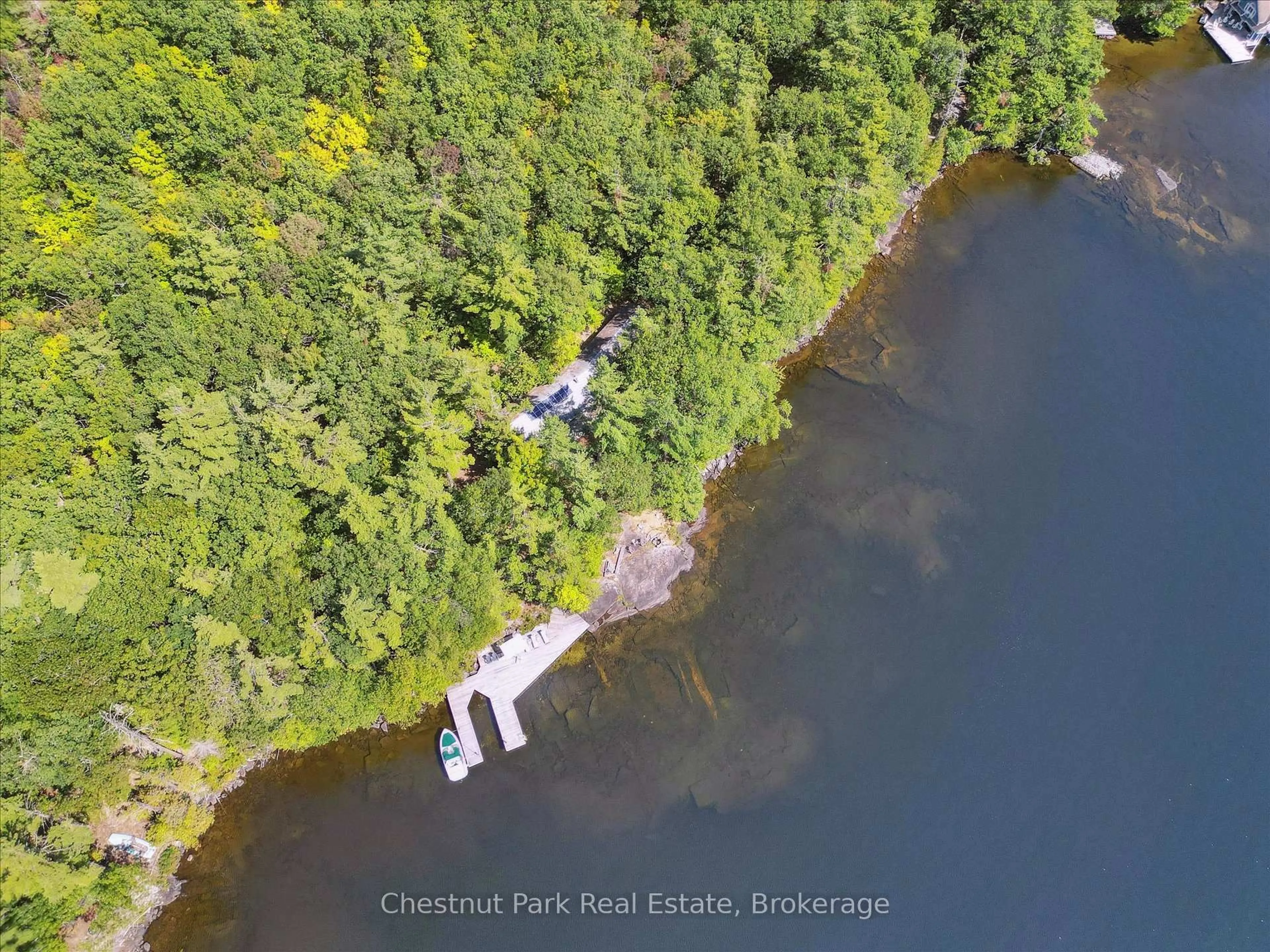A pic from outside/outdoor area/front of a property/back of a property/a pic from drone, water/lake/river/ocean view for 982 Browning Island, Bracebridge Ontario P1L 1X2