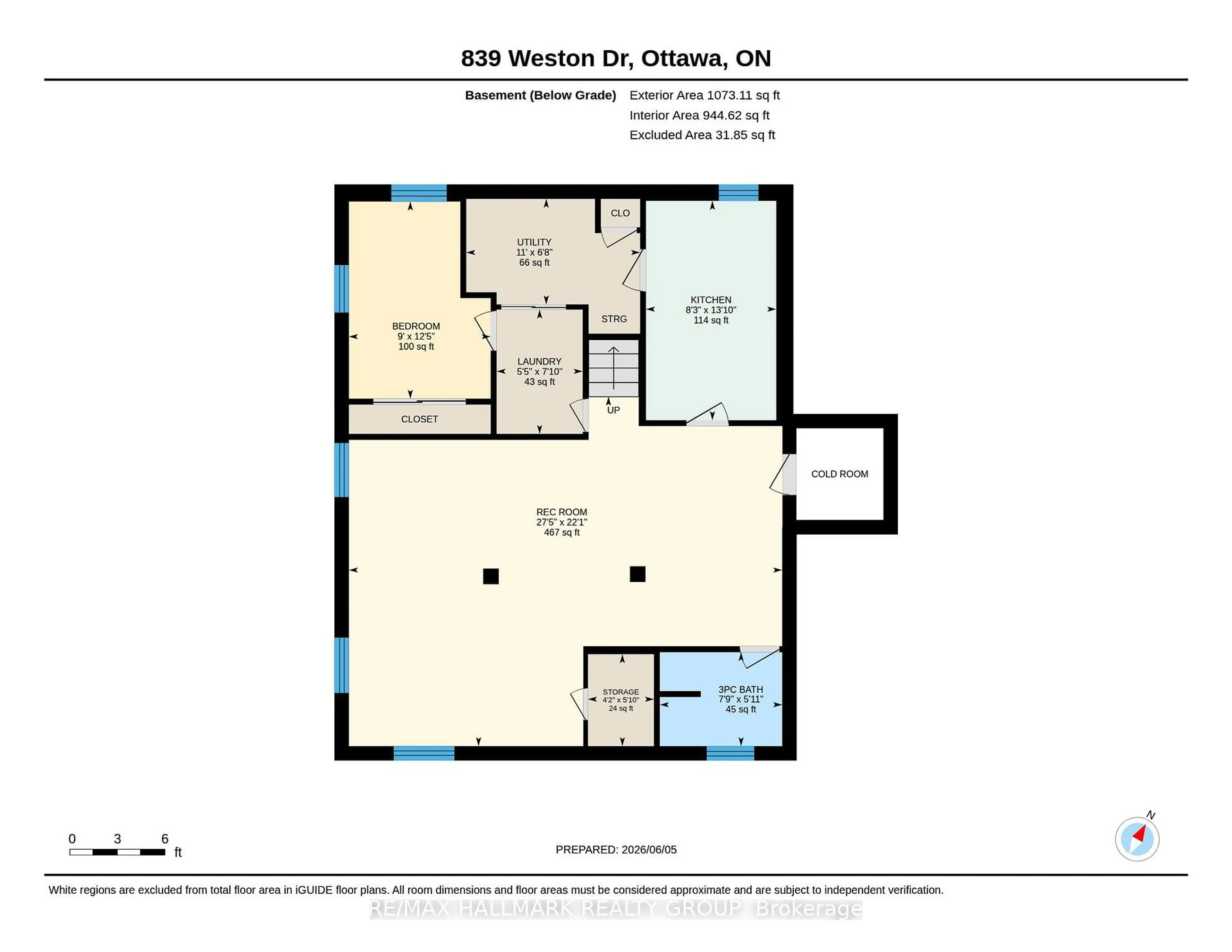 Floor plan for 839 WESTON Dr, Ottawa Ontario K1G 1W5