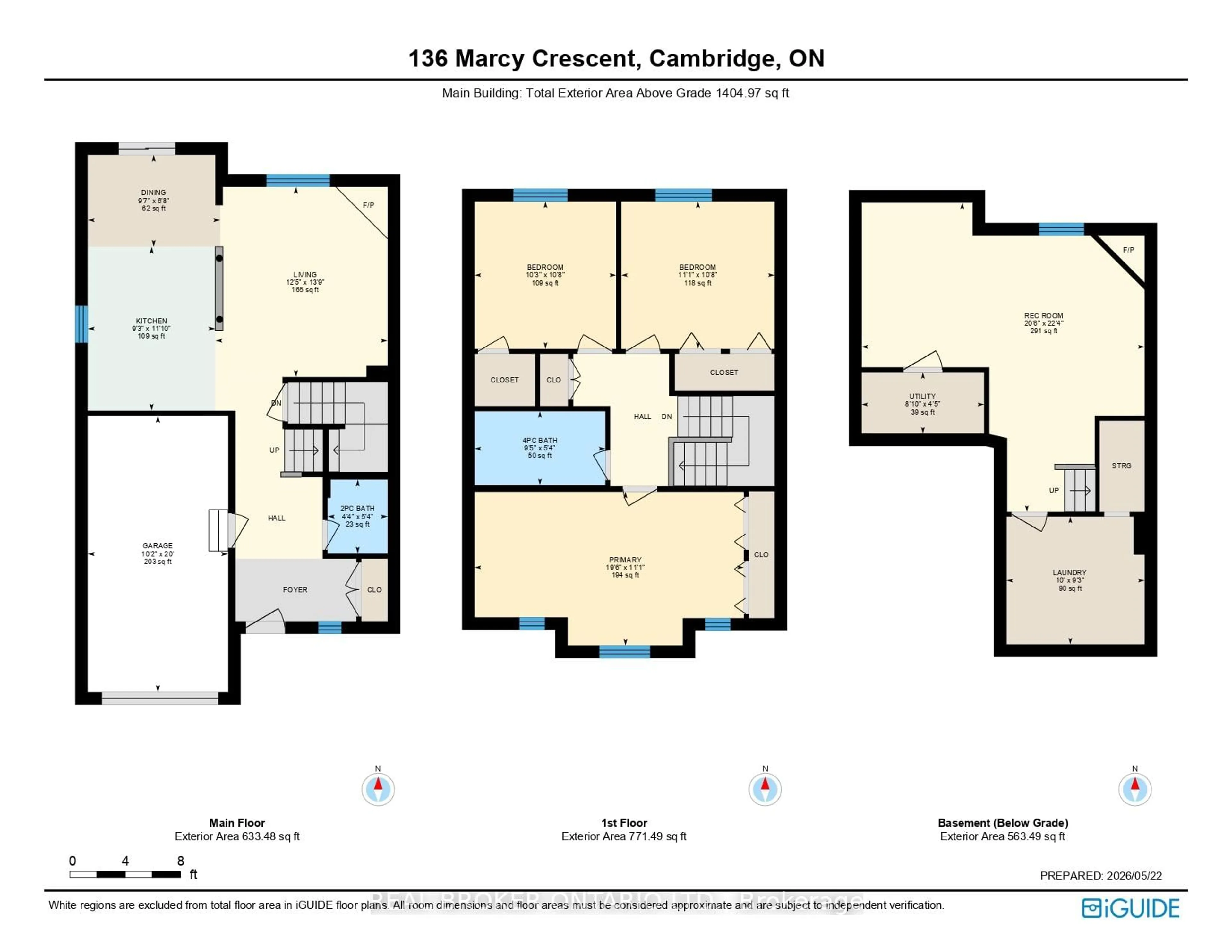 Floor plan for 136 Marcy Cres, Cambridge Ontario N3C 4H6