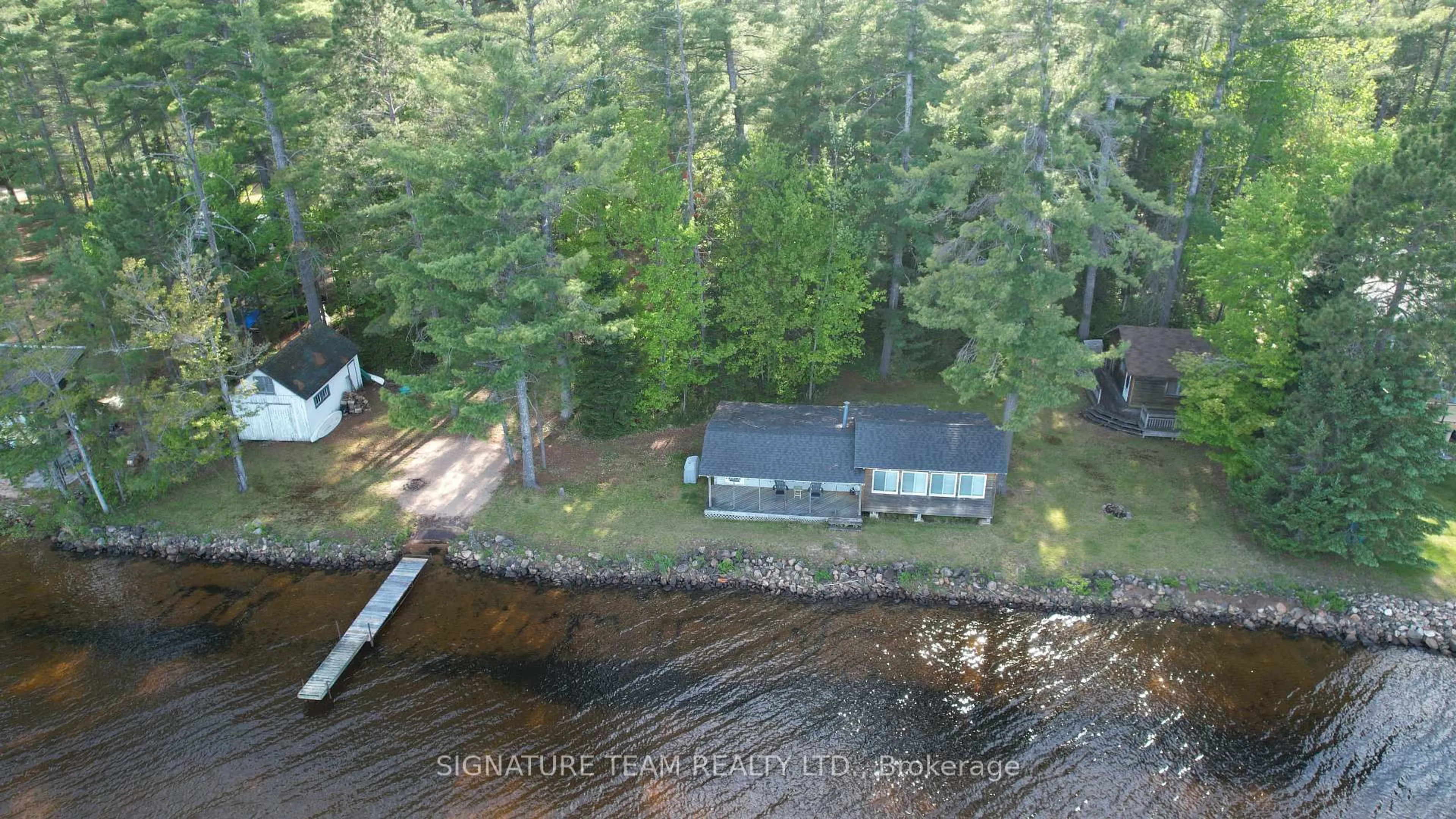 A pic from outside/outdoor area/front of a property/back of a property/a pic from drone, water/lake/river/ocean view for 3660 A Round Lake Rd, Killaloe Ontario K0J 2A0