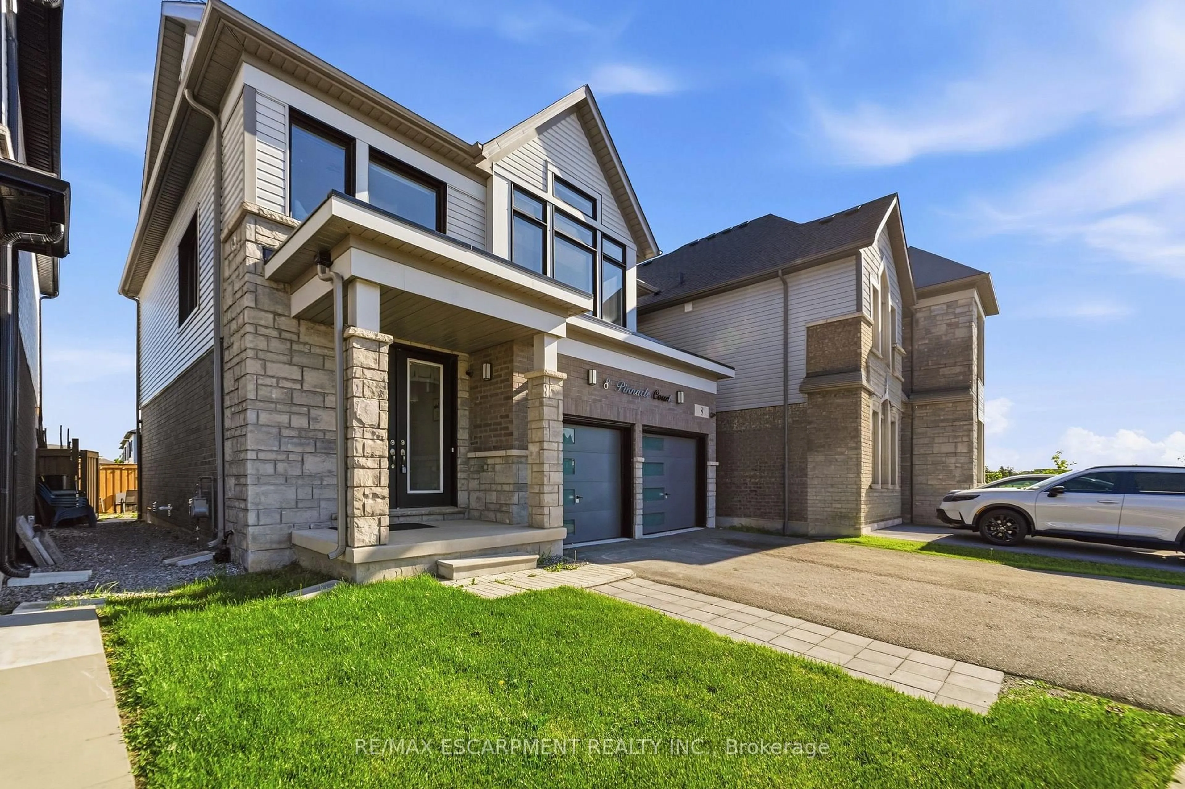 Home with brick exterior material, street for 8 Pinnacle Crt, Hamilton Ontario L0R 1W0
