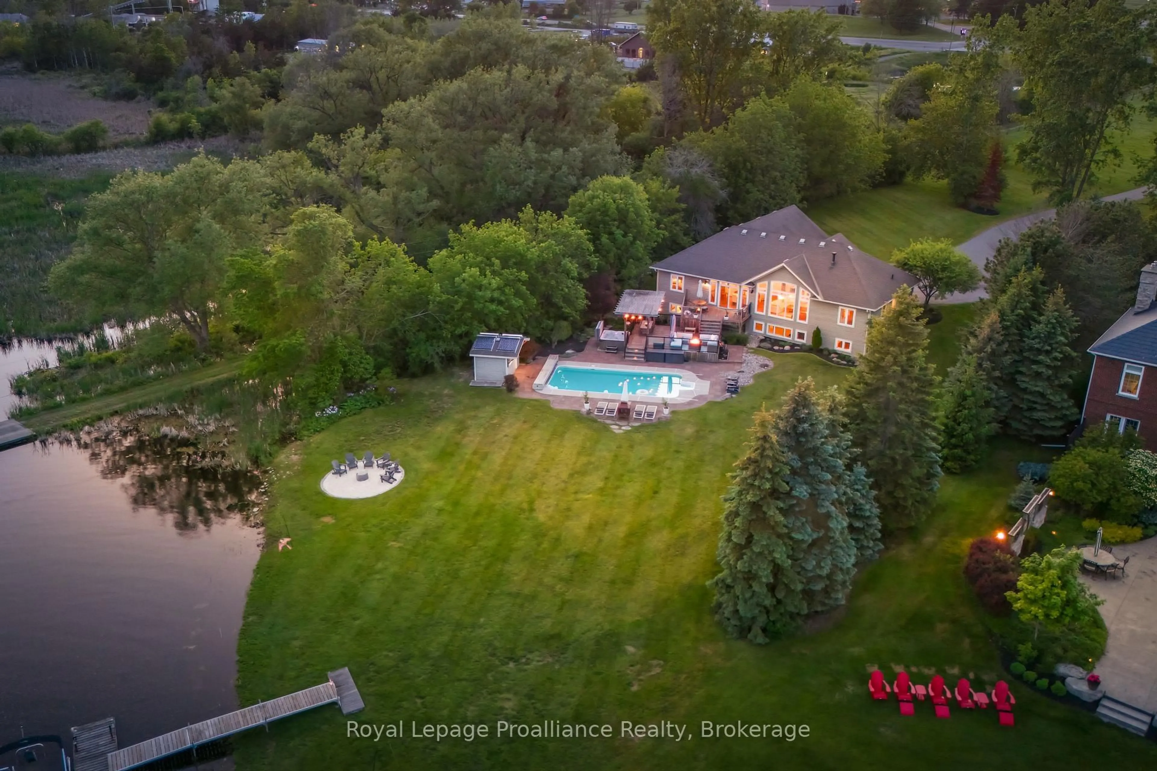 A pic from outside/outdoor area/front of a property/back of a property/a pic from drone, water/lake/river/ocean view for 1270 Old Hwy 2, Quinte West Ontario K8N 4Z2
