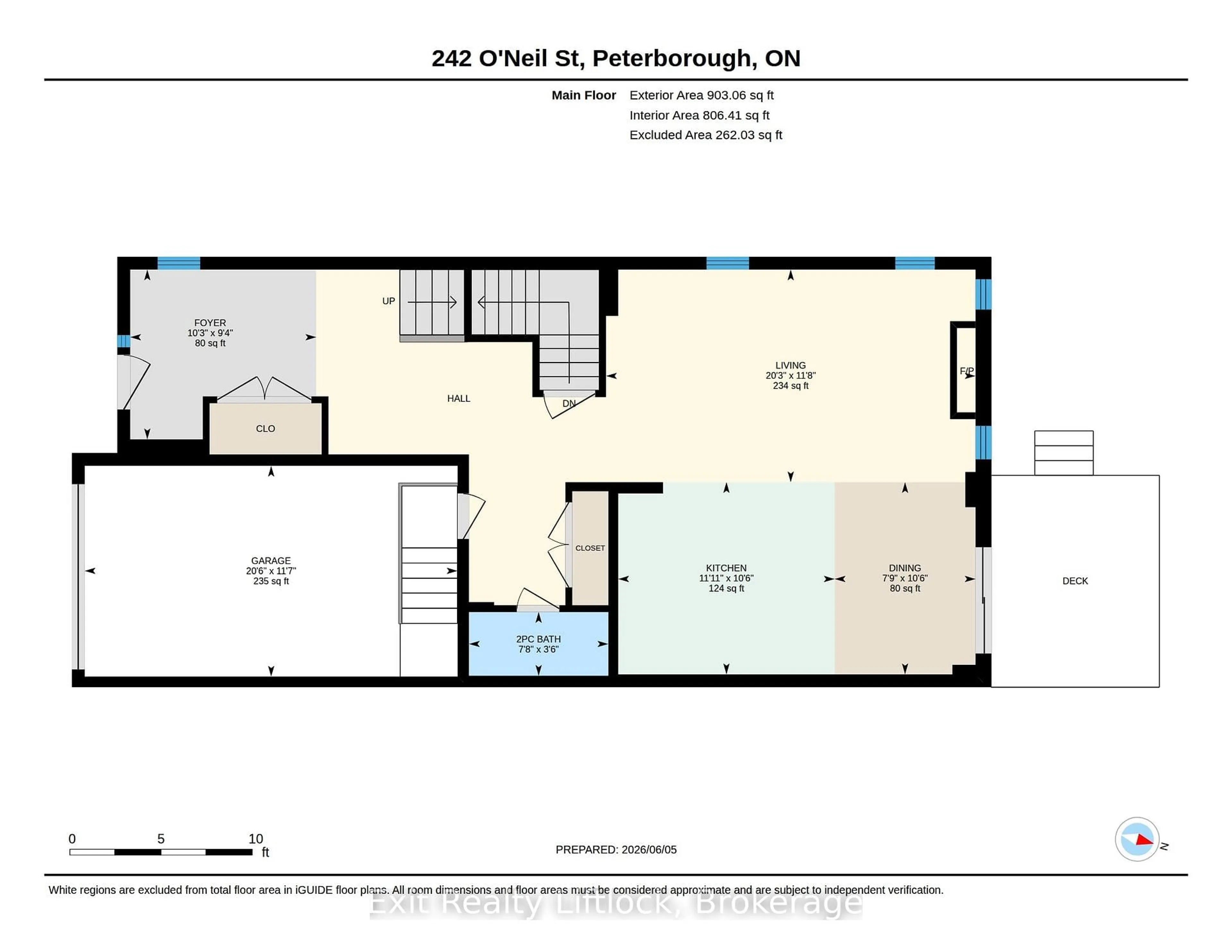 Floor plan for 242 O'Neil St, Peterborough Ontario K9K 0H5