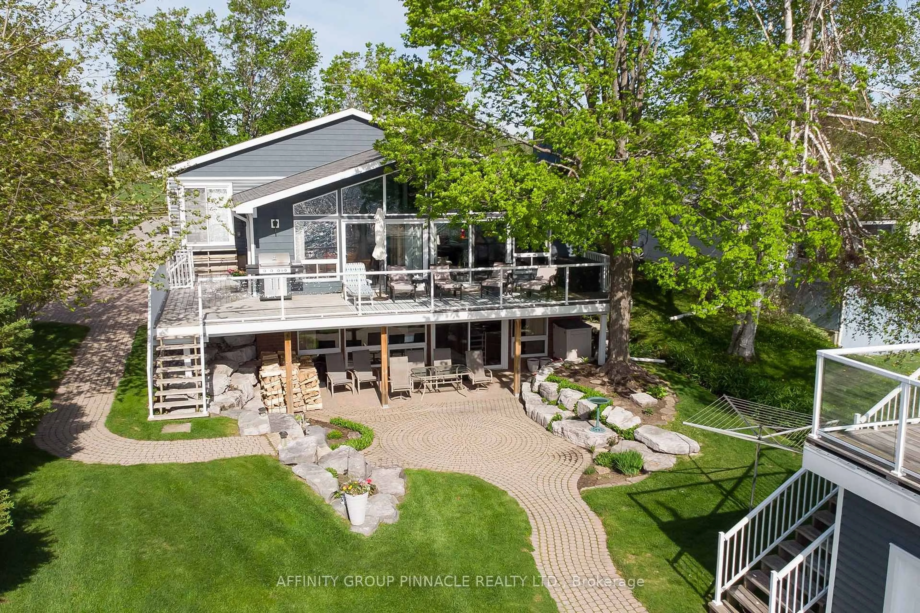 A pic from outside/outdoor area/front of a property/back of a property/a pic from drone, water/lake/river/ocean view for 73 Admiral Dr, Kawartha Lakes Ontario K0M 1G0