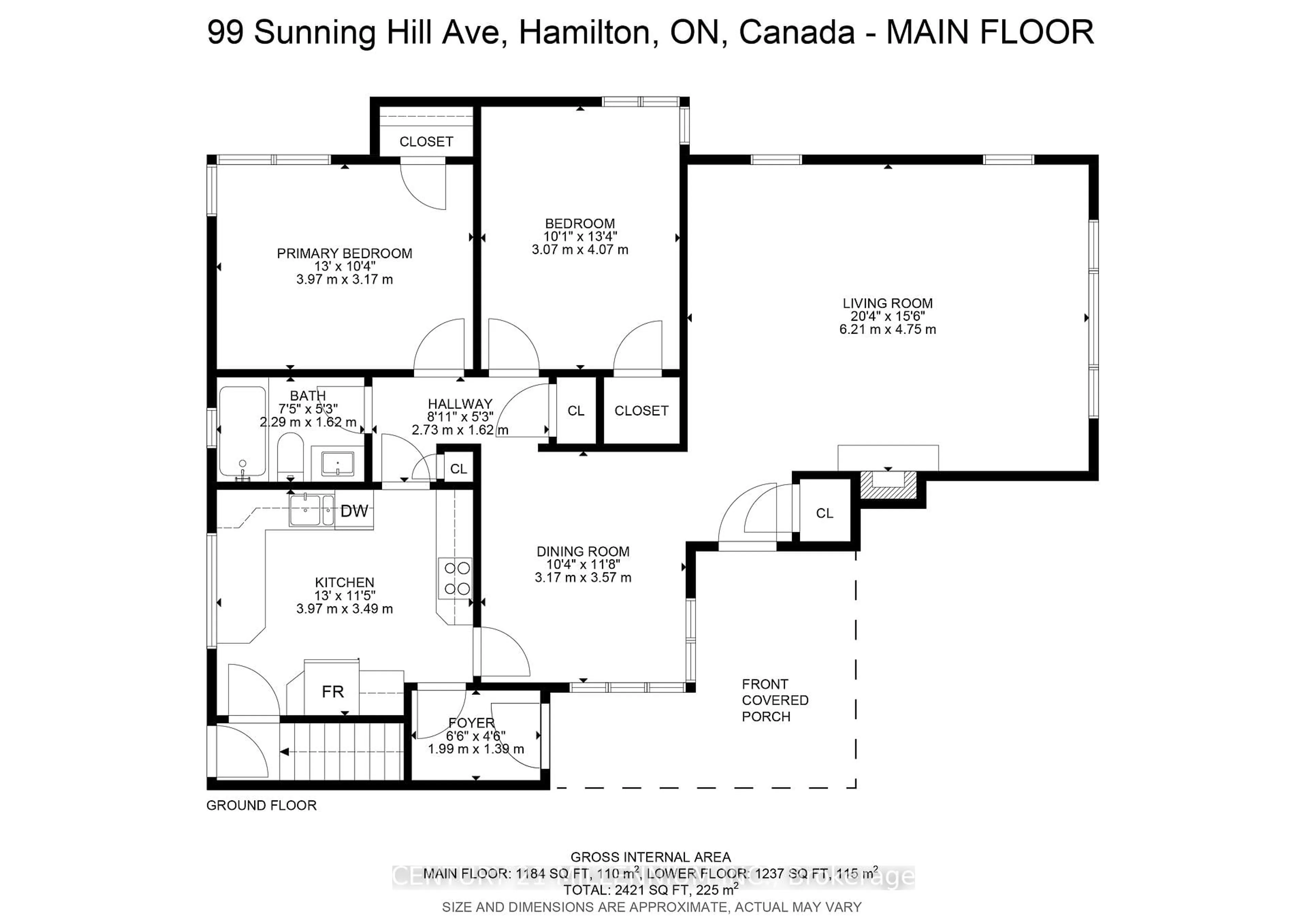 Floor plan for 99 Sunning Hill Ave, Hamilton Ontario L8T 1C1
