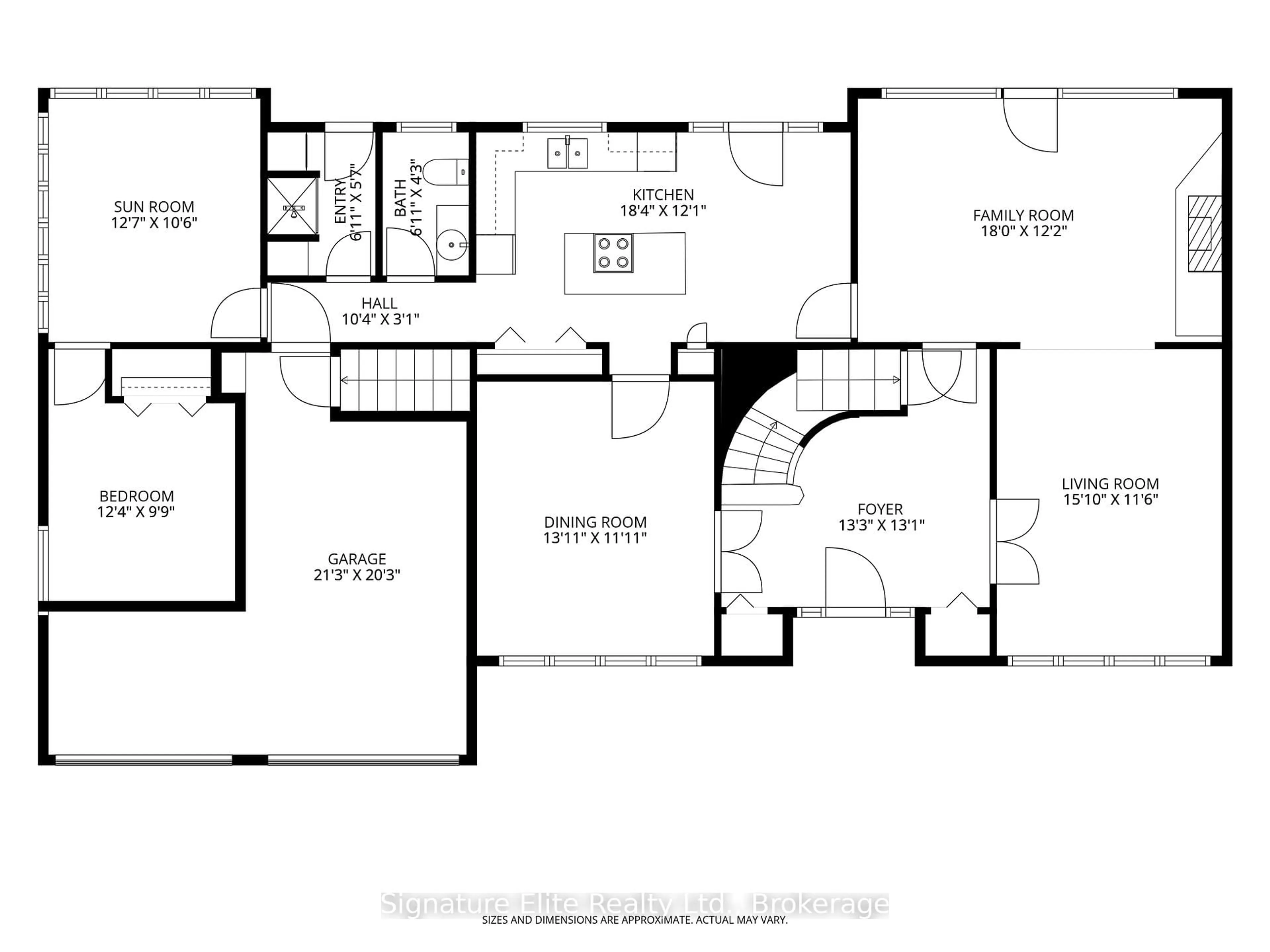 Floor plan for 302 Parkside Dr, Hamilton Ontario L0R 2H0