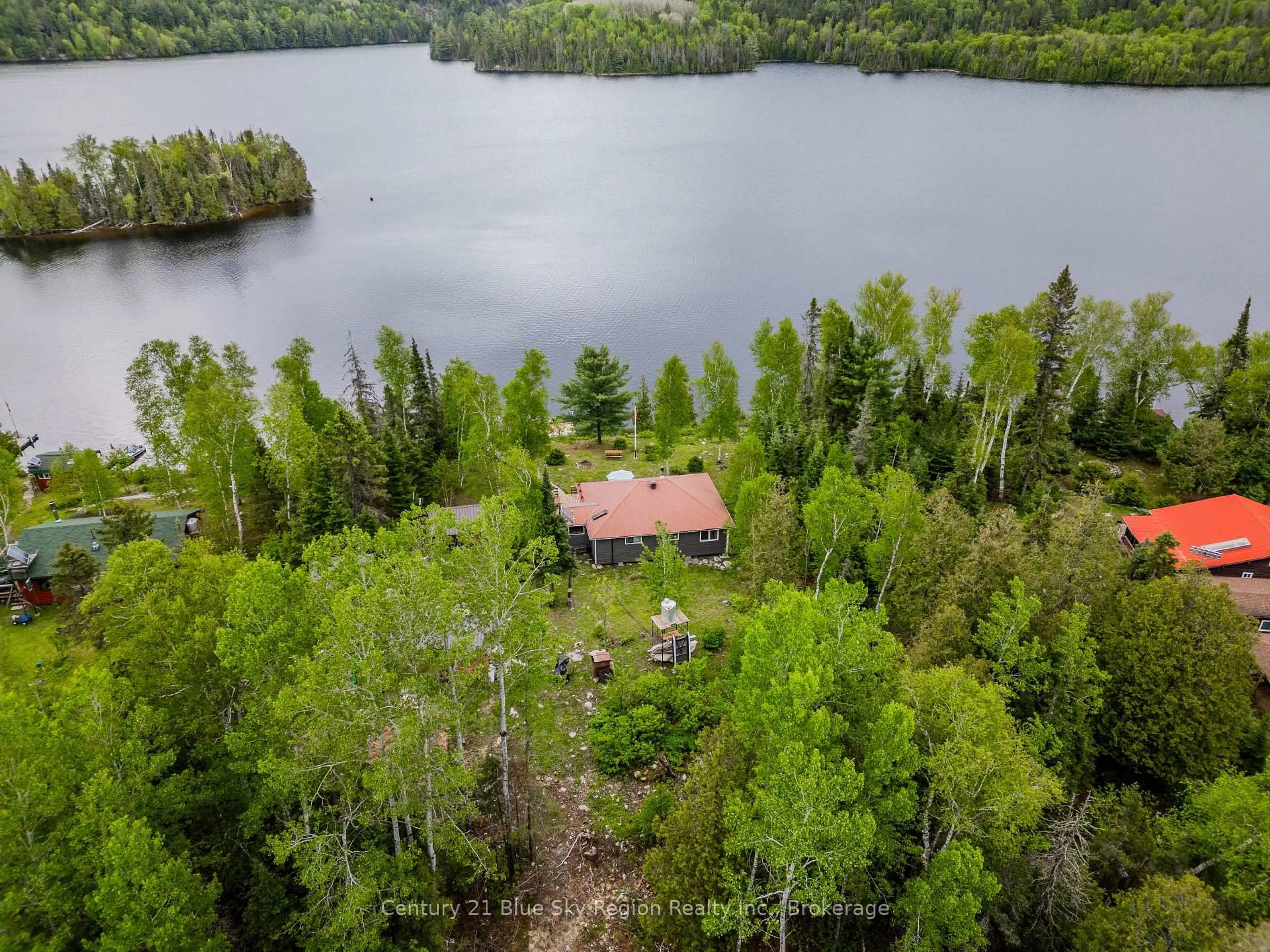 A pic from outside/outdoor area/front of a property/back of a property/a pic from drone, water/lake/river/ocean view for 10385 RABBIT LAKE, Temagami Ontario P0H 2H0
