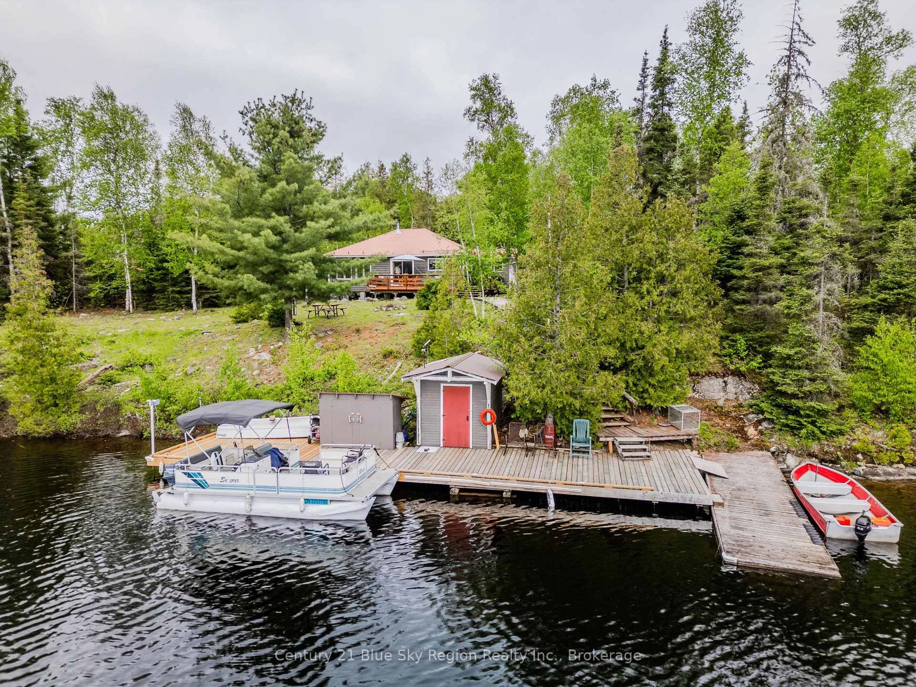 A pic from outside/outdoor area/front of a property/back of a property/a pic from drone, water/lake/river/ocean view for 10385 RABBIT LAKE, Temagami Ontario P0H 2H0