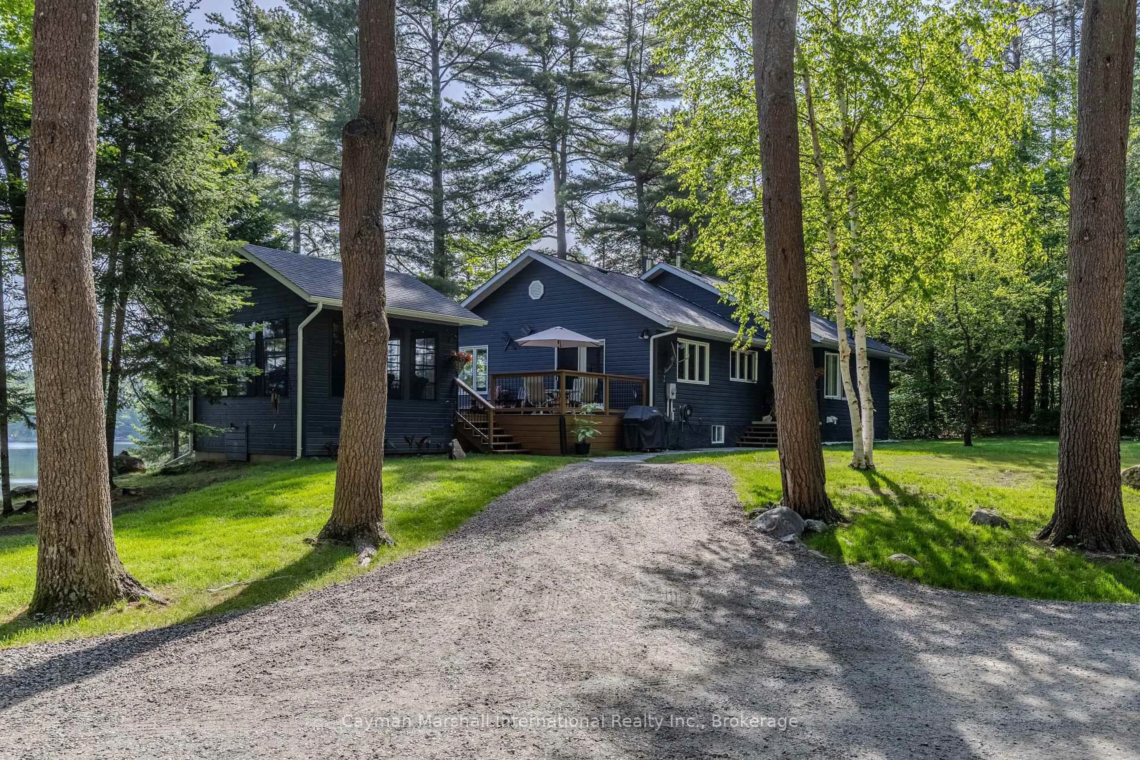 A pic from outside/outdoor area/front of a property/back of a property/a pic from drone, street for 295 141 Highway, Seguin Ontario P2A 2W8