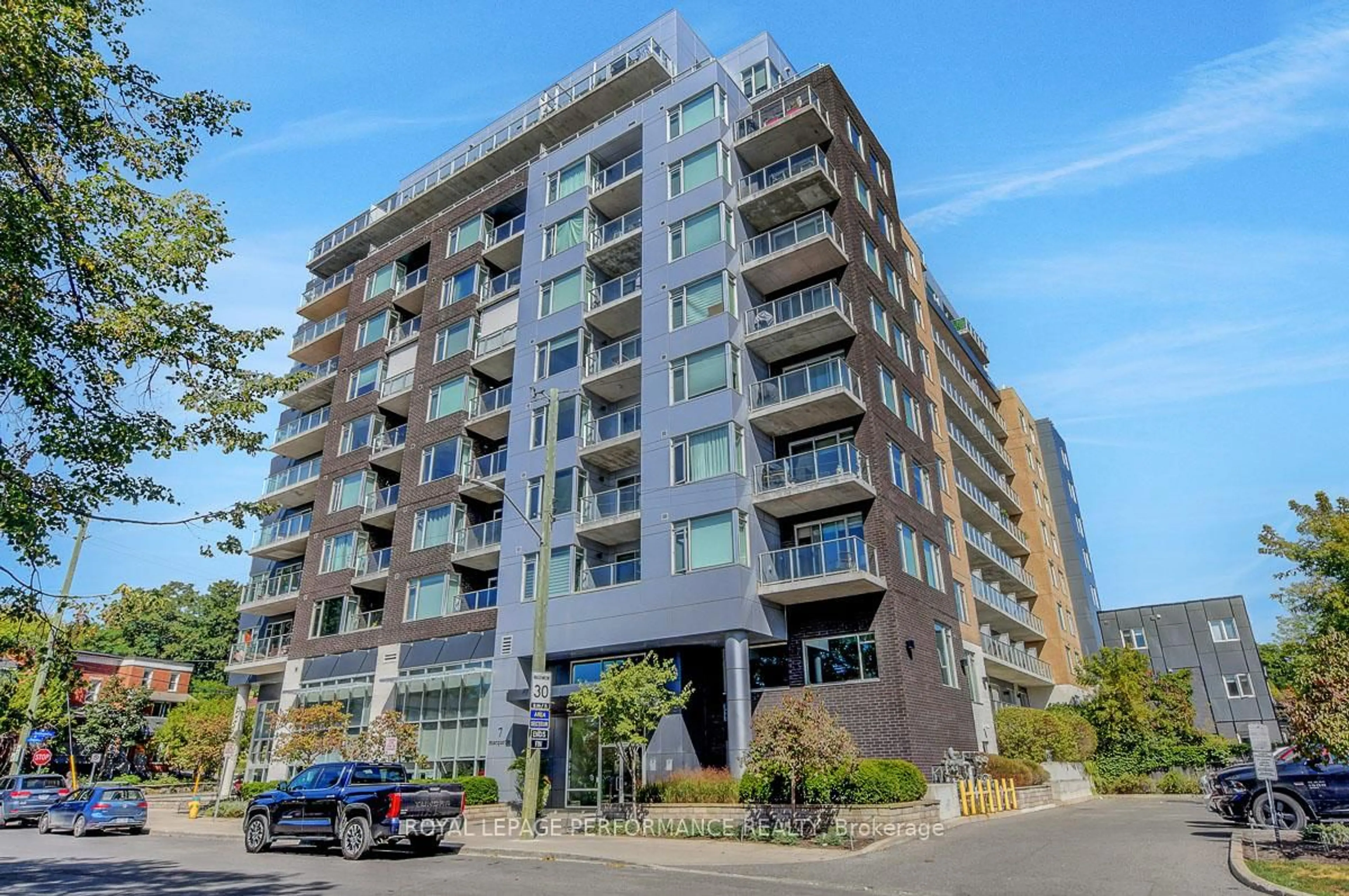 A pic from outside/outdoor area/front of a property/back of a property/a pic from drone, building for 7 Marquette Ave #413, Ottawa Ontario K1L 8A7
