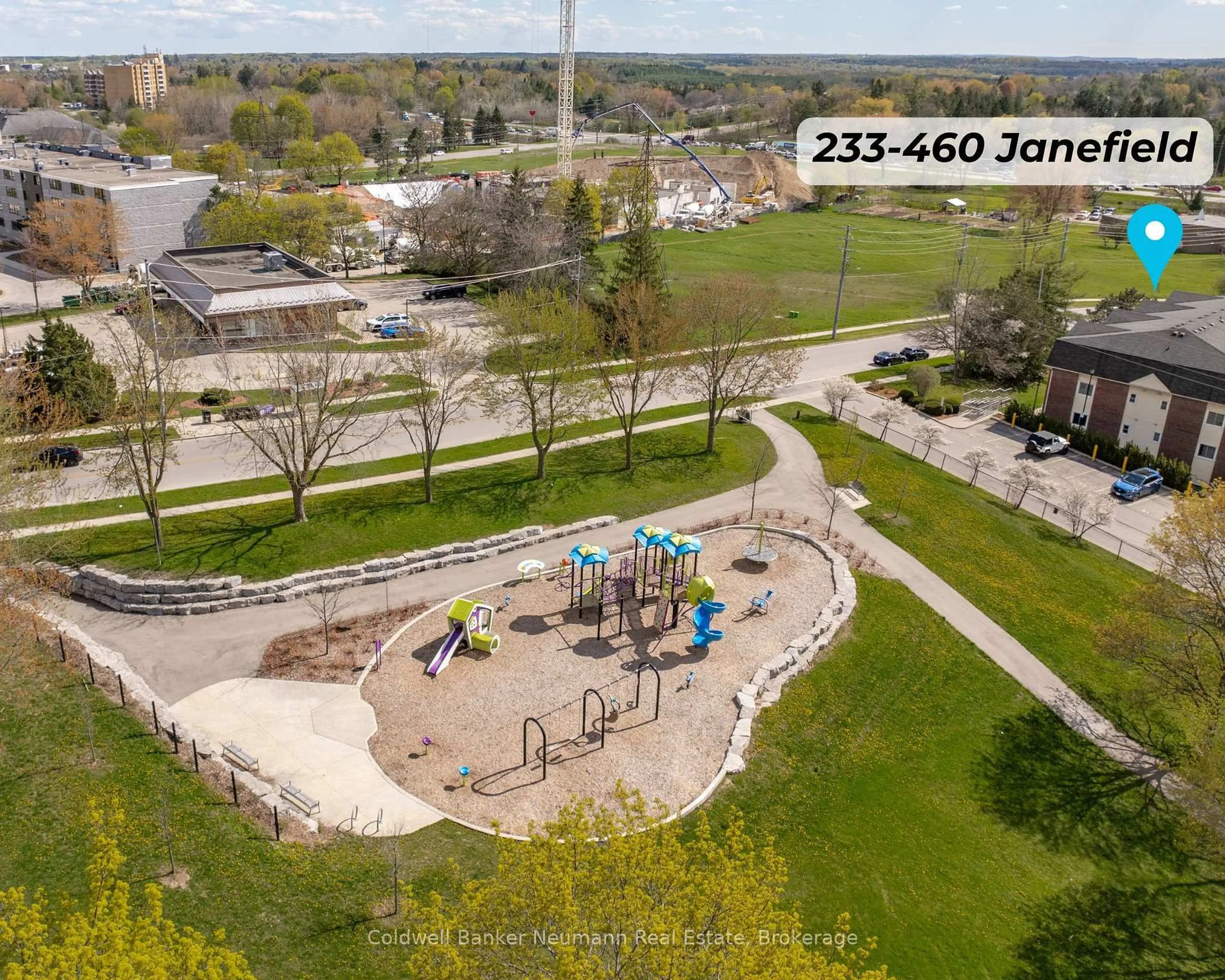 A pic from outside/outdoor area/front of a property/back of a property/a pic from drone, unknown for 460 Janefield Ave #233, Guelph Ontario N1G 4R8