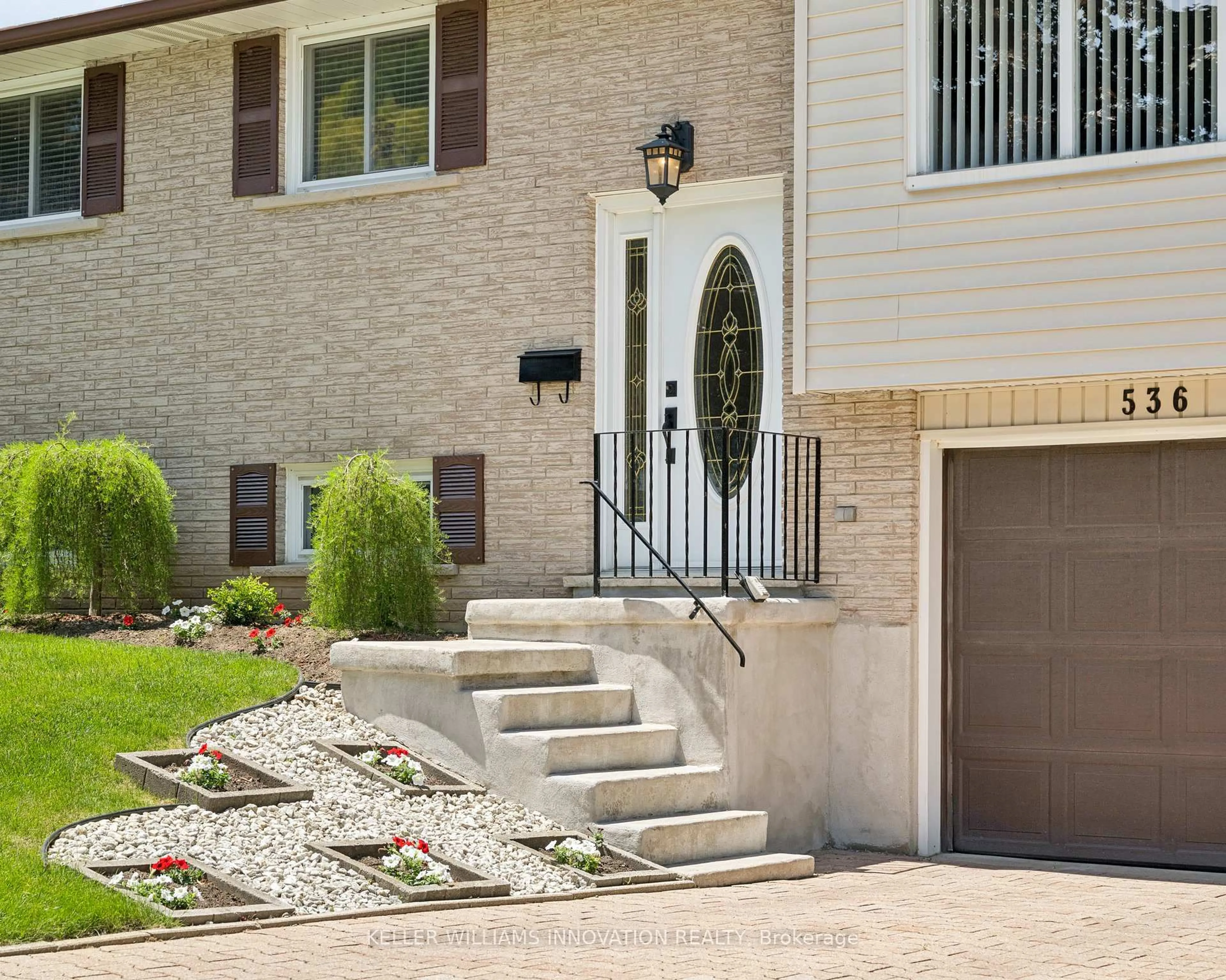 Home with brick exterior material, street for 536 Pioneer Dr, Kitchener Ontario N2P 1P2