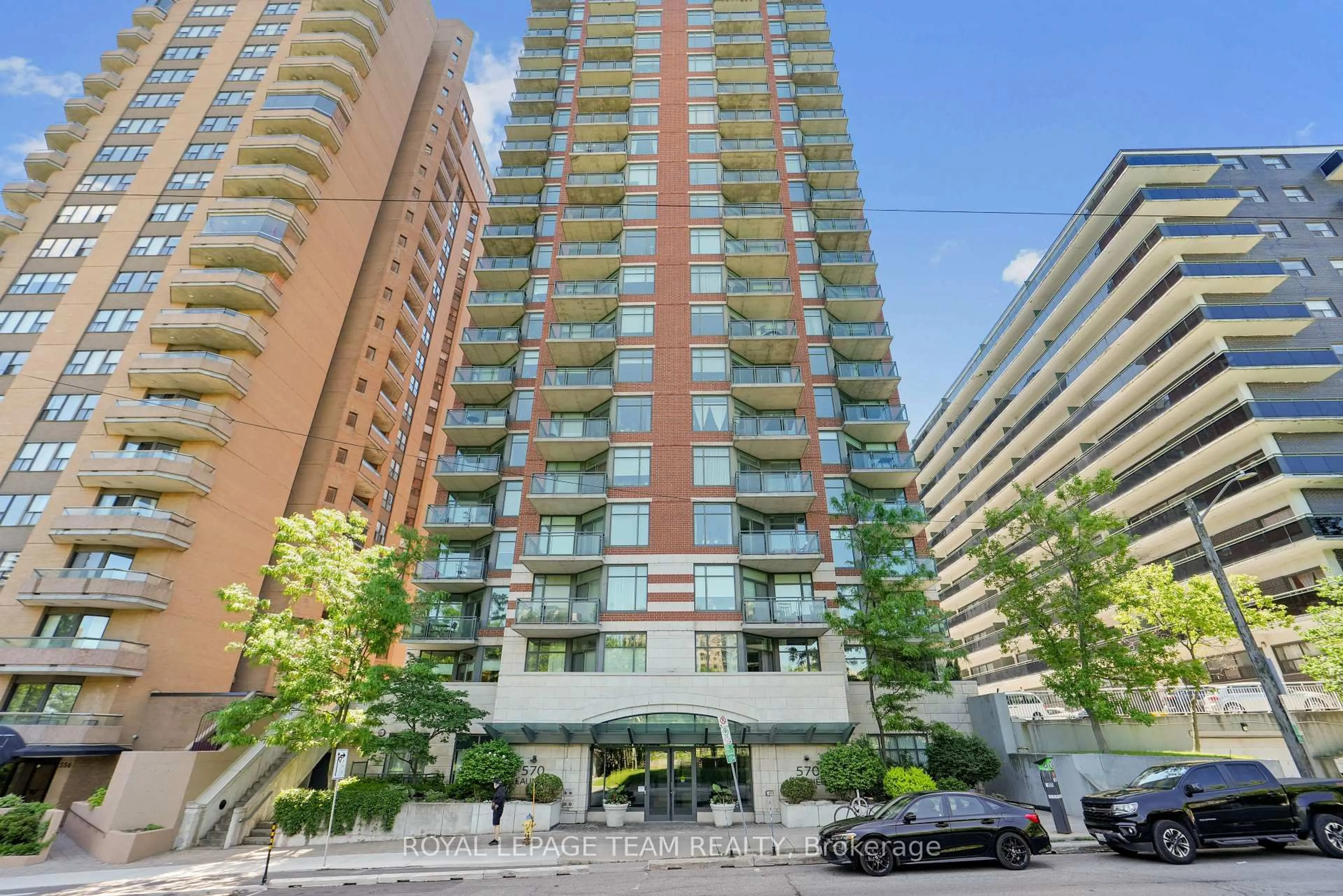 Patio, city buildings view from balcony for 570 Laurier Ave #1905, Ottawa Ontario K1R 1C8