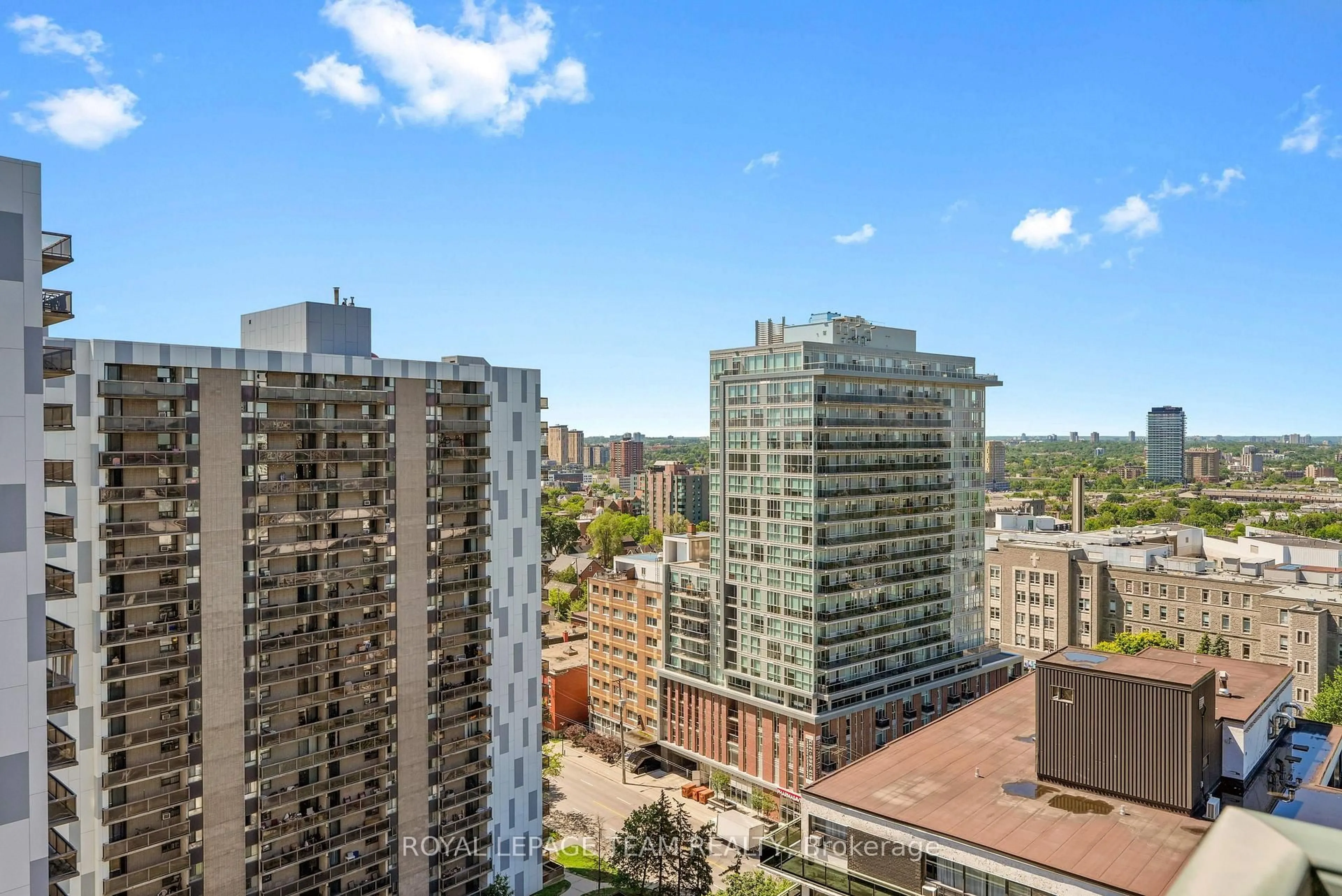 Balcony in the apartment, city buildings view from balcony for 570 Laurier Ave #1905, Ottawa Ontario K1R 1C8