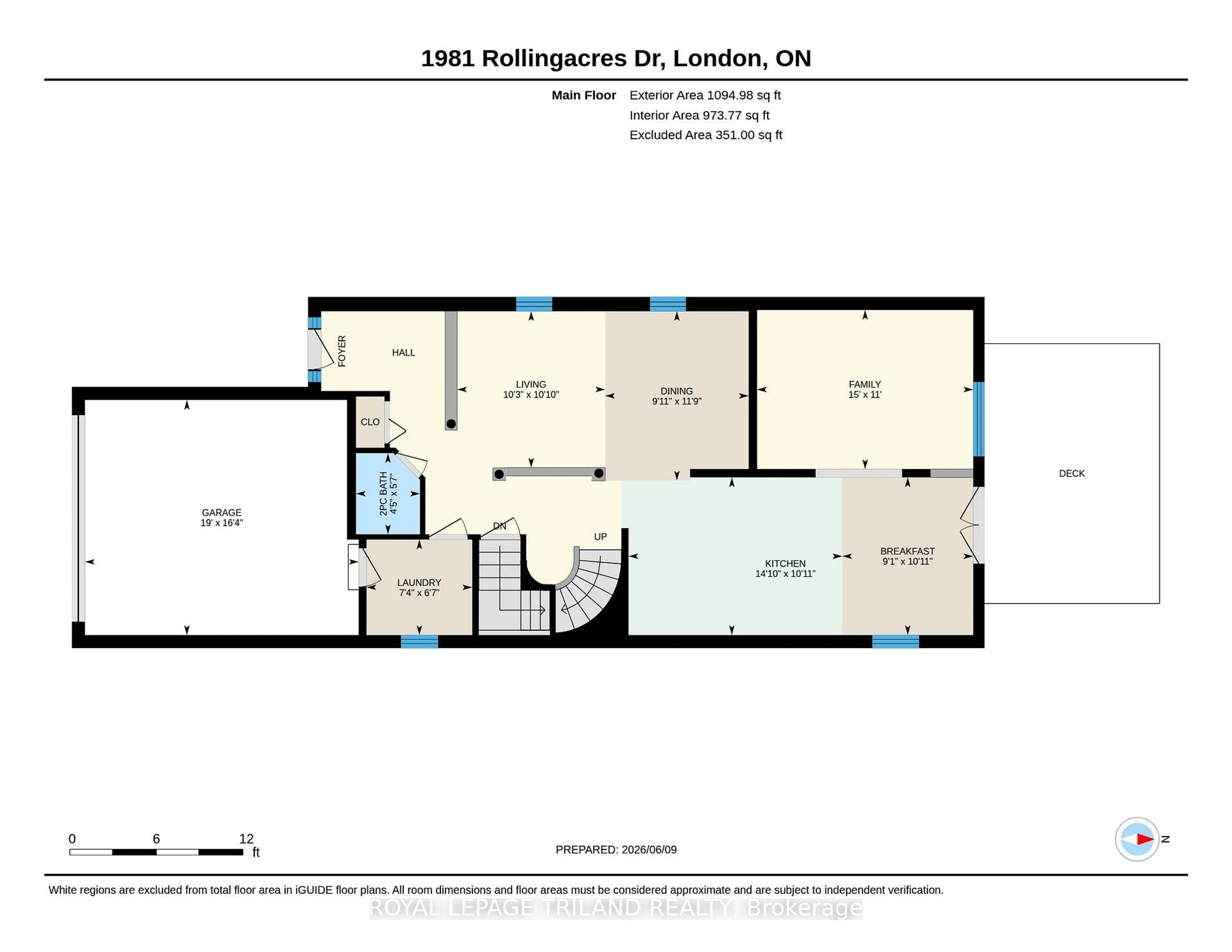 Floor plan for 1981 Rollingacres Dr, London North Ontario N5X 0A8