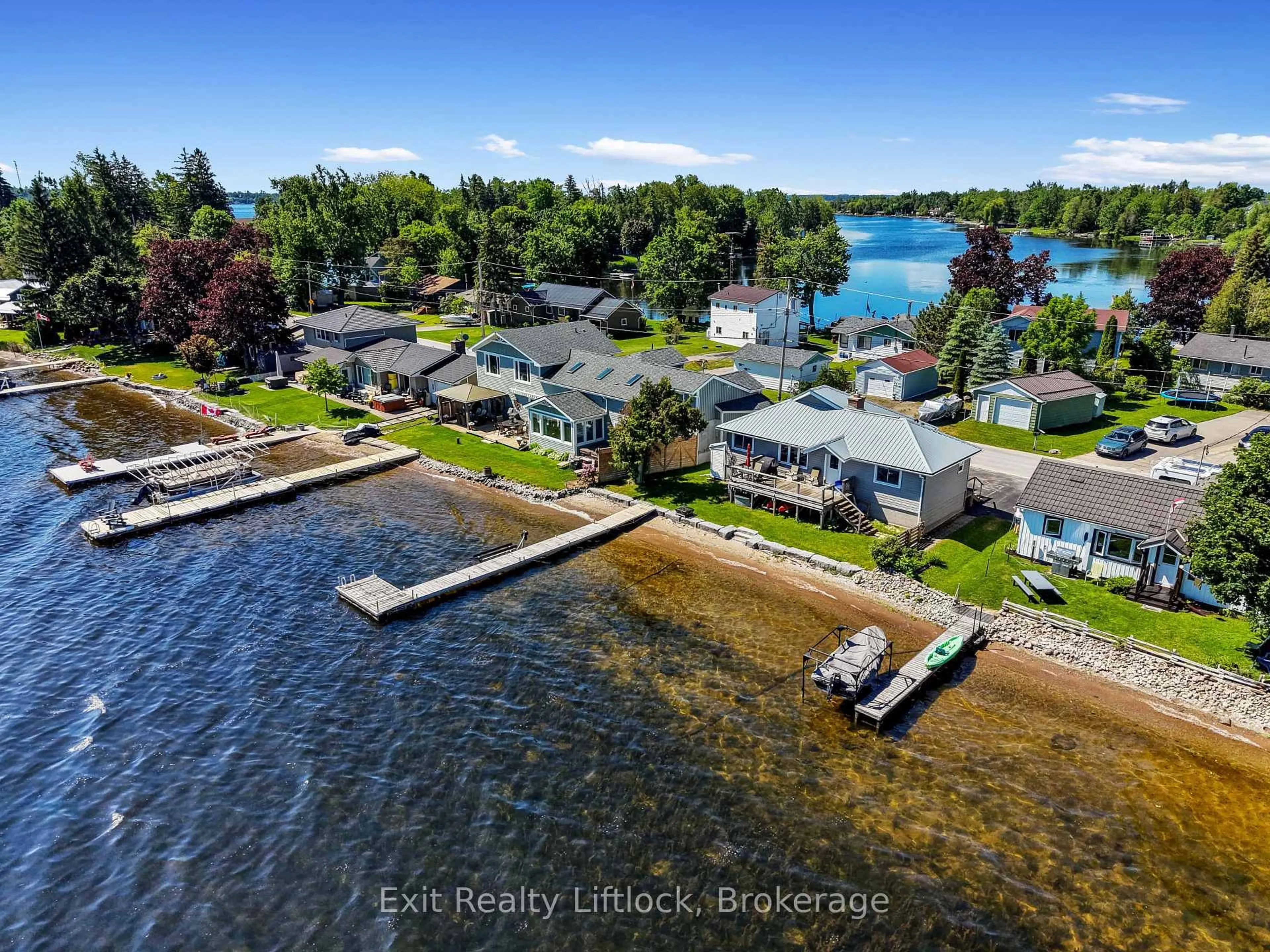 A pic from outside/outdoor area/front of a property/back of a property/a pic from drone, water/lake/river/ocean view for 23 Manor Rd, Kawartha Lakes Ontario K0M 1G0