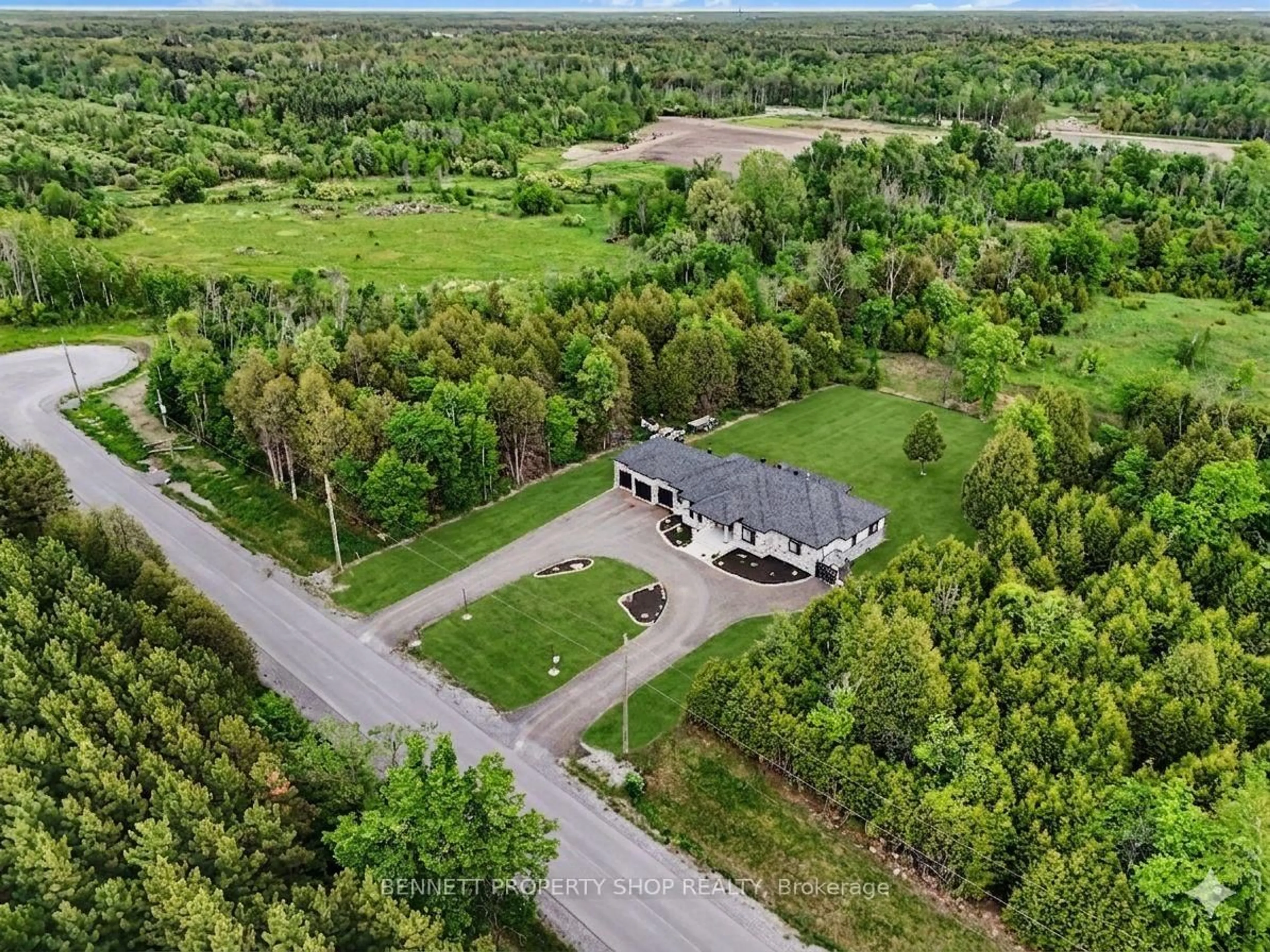 A pic from outside/outdoor area/front of a property/back of a property/a pic from drone, forest/trees view for 6264 Nick Adams Rd, Ottawa Ontario K4P 1H2