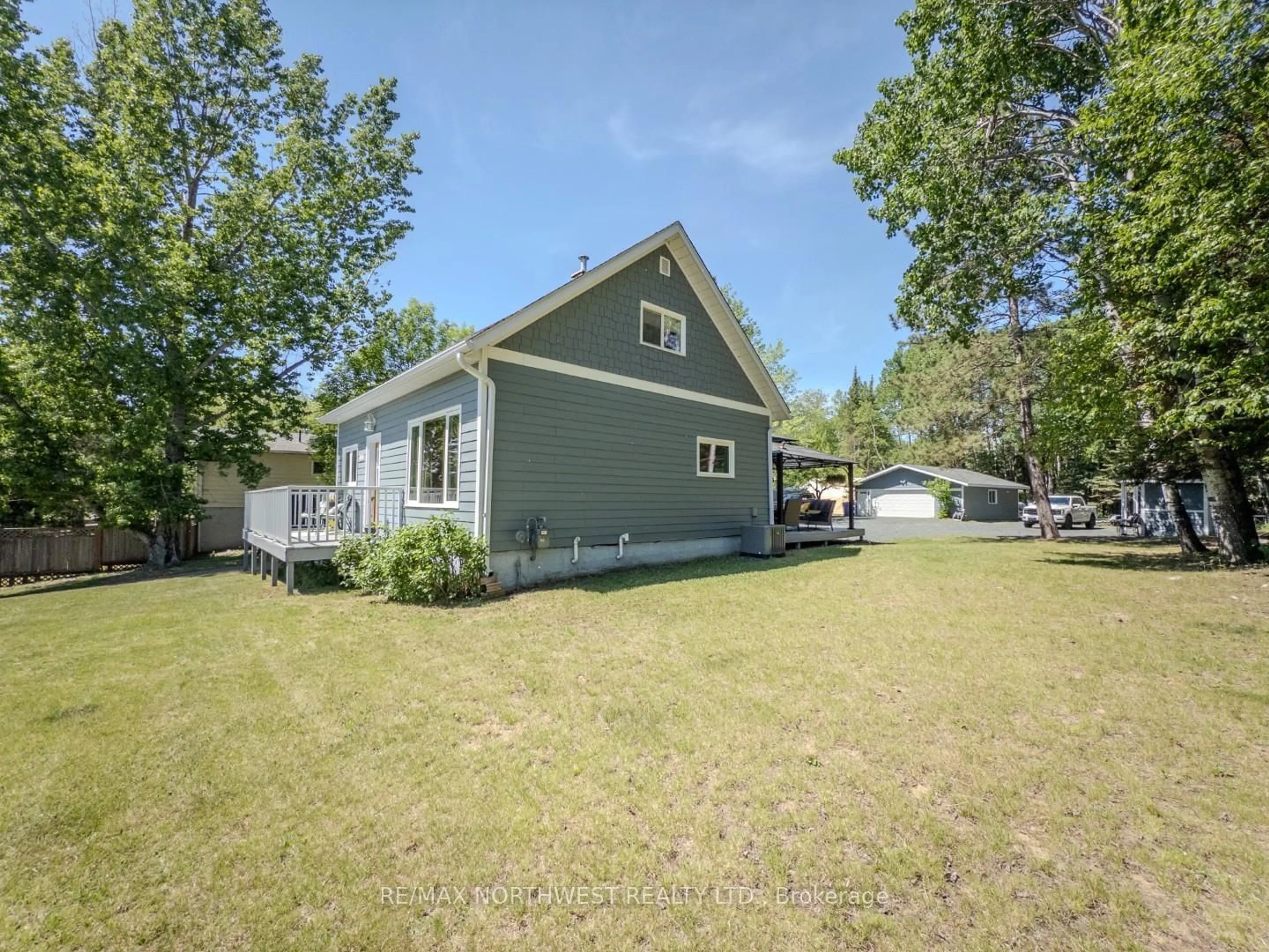 A pic from outside/outdoor area/front of a property/back of a property/a pic from drone, unknown for 132 Rabbit Lake Road, Kenora Ontario P9N 4L1