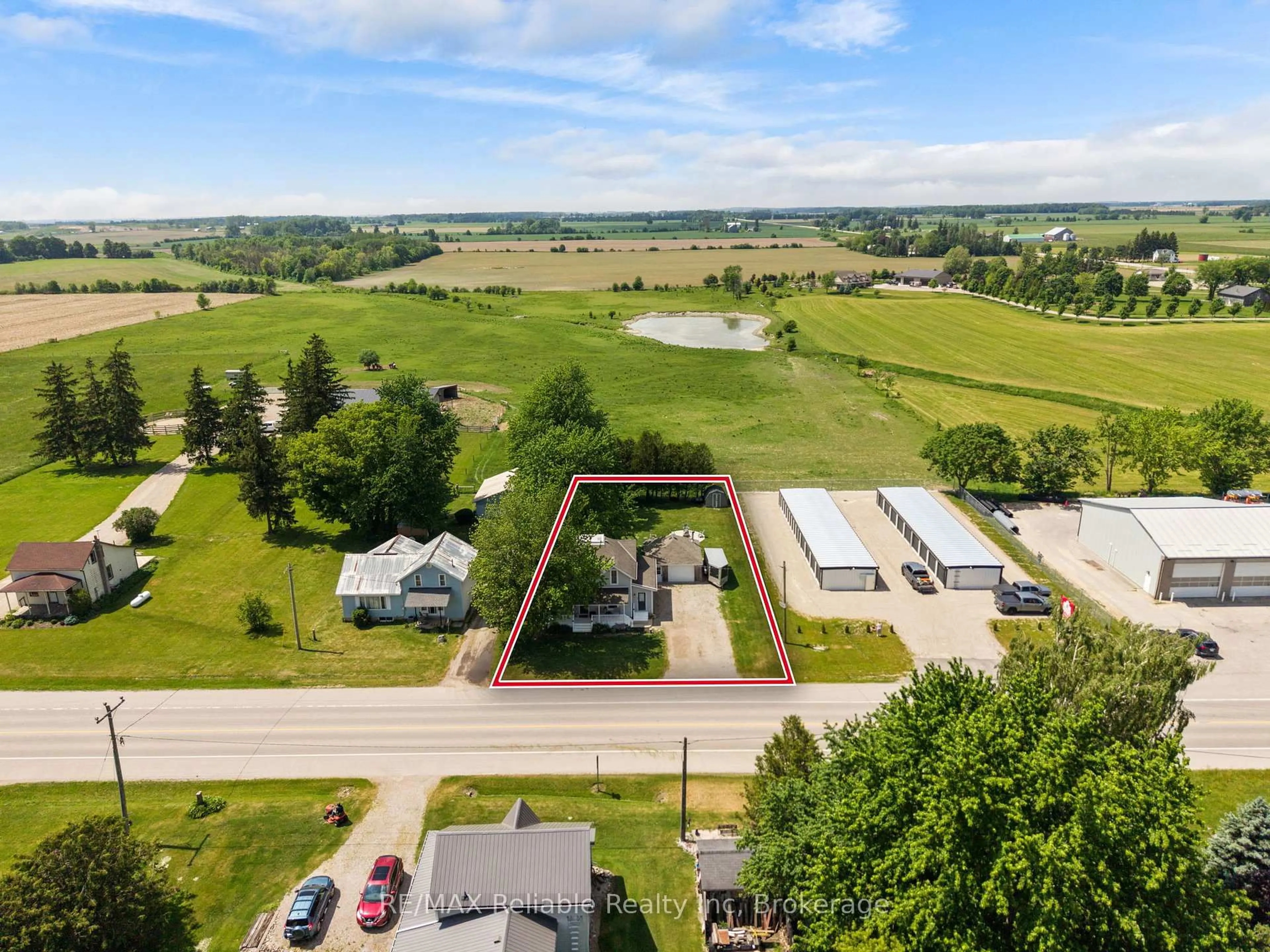 A pic from outside/outdoor area/front of a property/back of a property/a pic from drone, water/lake/river/ocean view for 81539 North Line, Huron East Ontario N0K 1W0