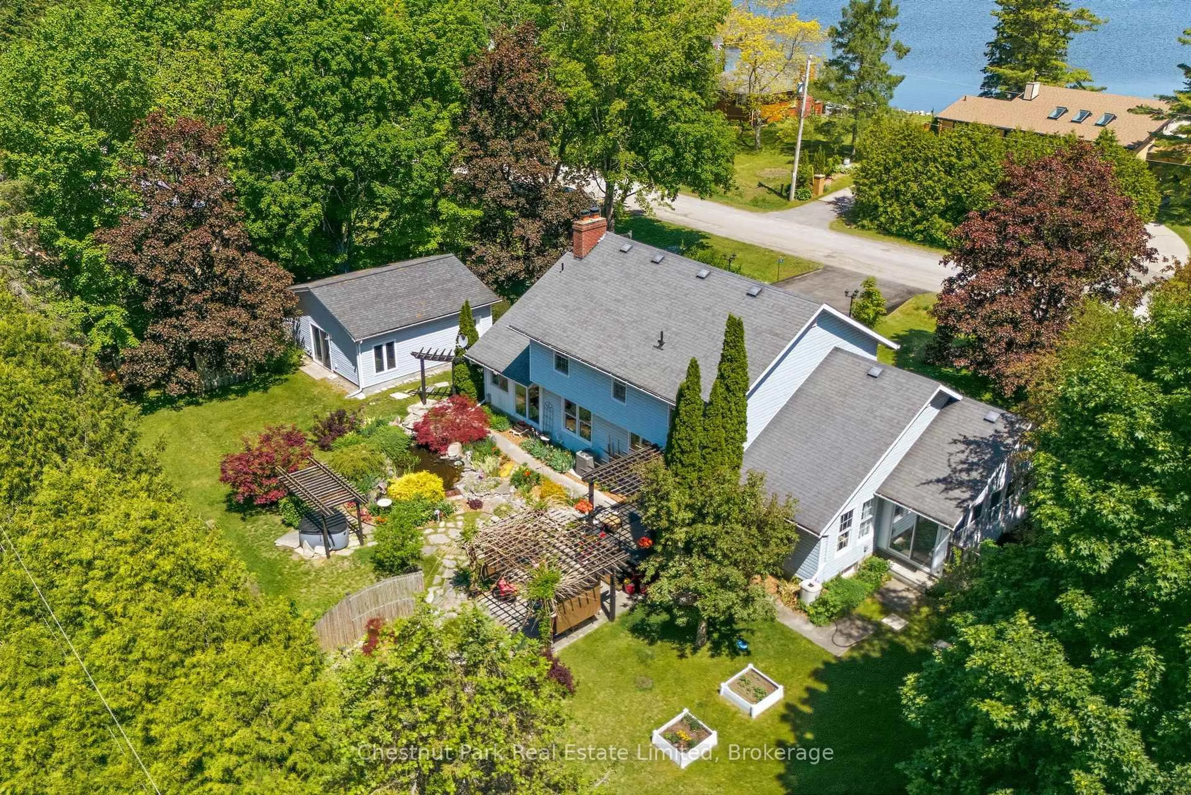 A pic from outside/outdoor area/front of a property/back of a property/a pic from drone, water/lake/river/ocean view for 18 Carriage Lane, Quinte West Ontario K0K 1L0