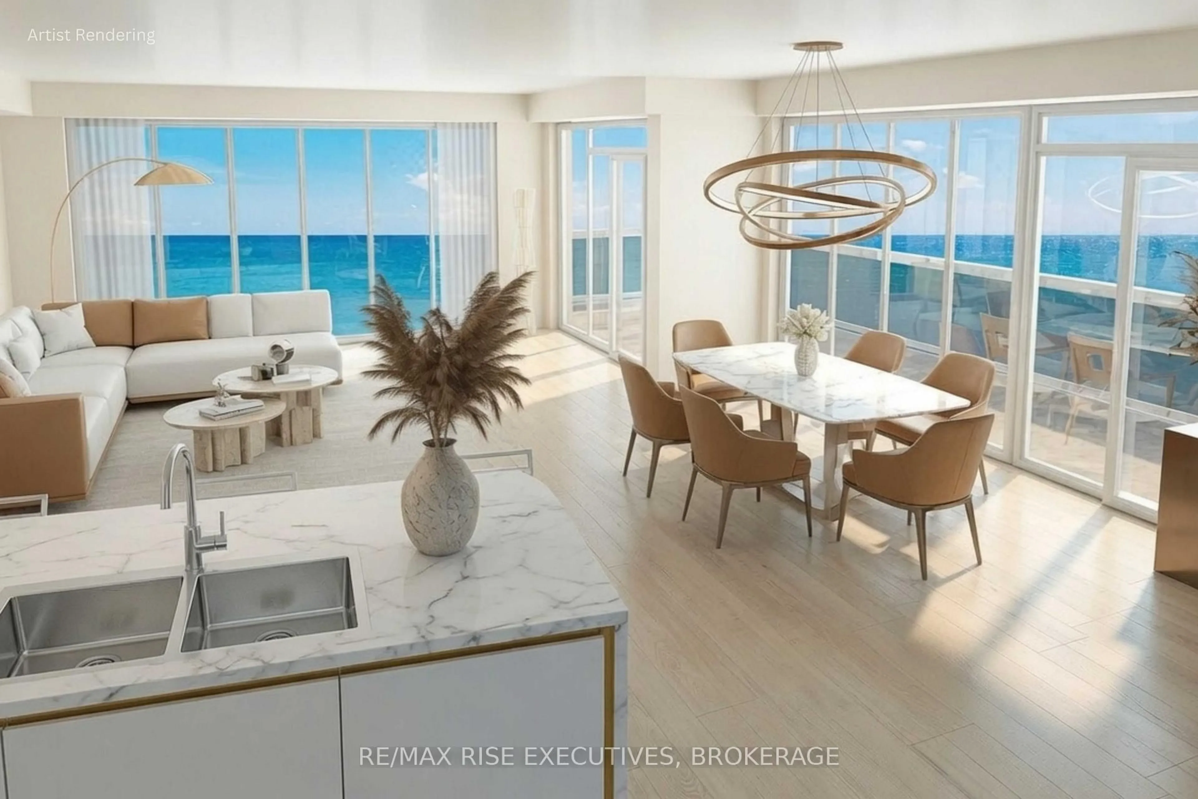 Open concept kitchen, ceramic/tile floor for 1110 King St #504, Kingston Ontario K7M 0B9