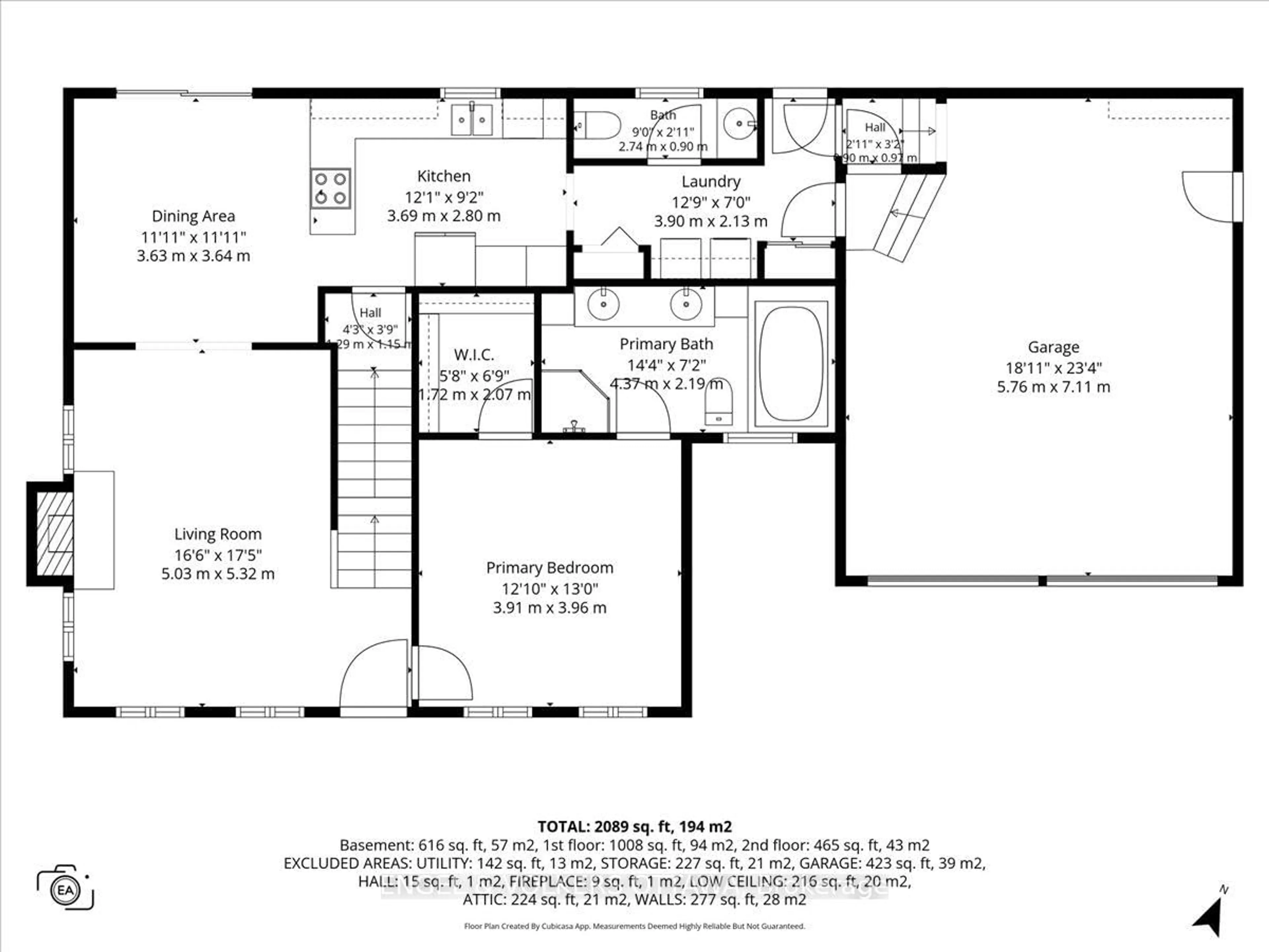 Floor plan for 34 Percy St, Casselman Ontario K0A 1M0