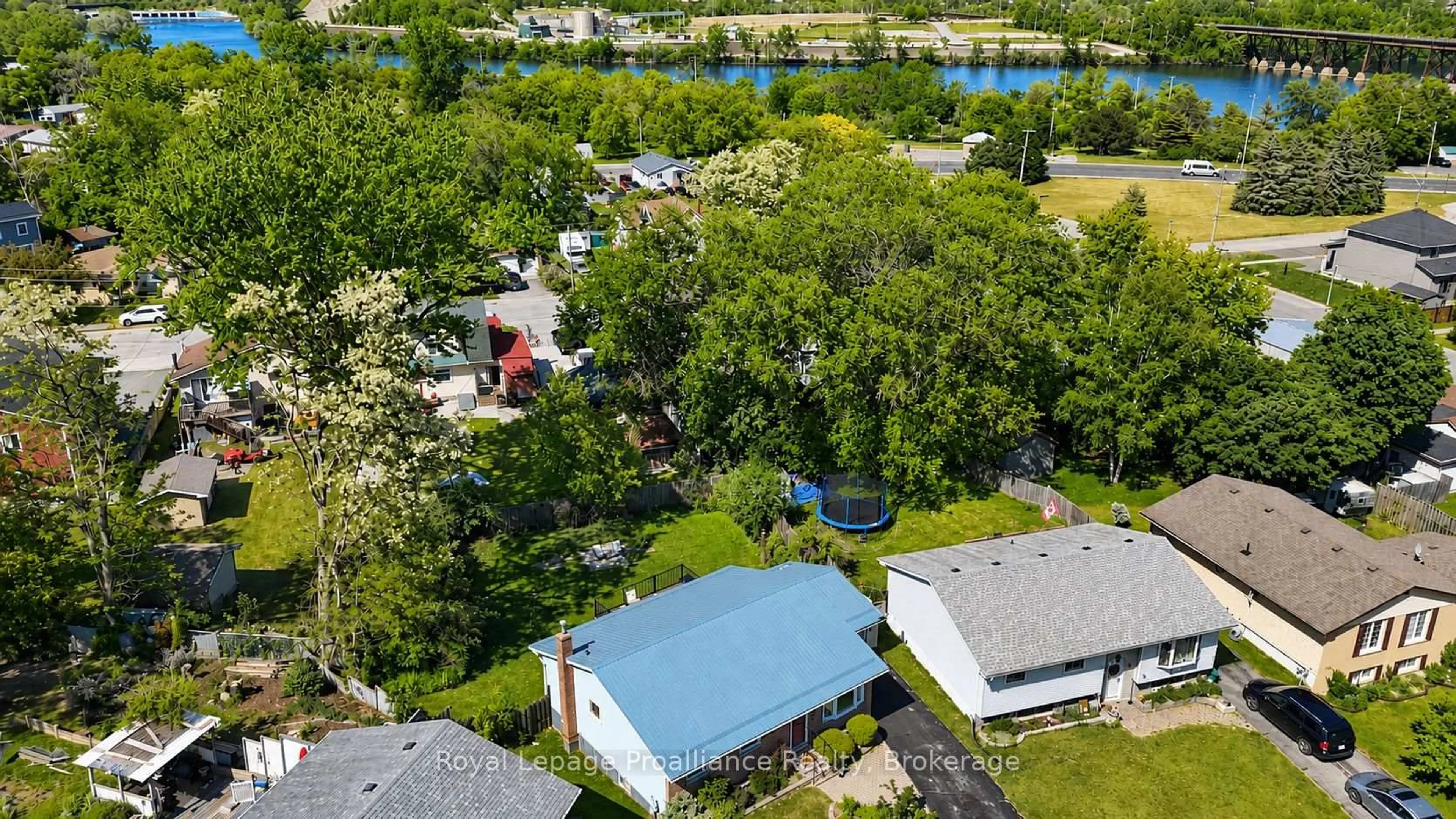 A pic from outside/outdoor area/front of a property/back of a property/a pic from drone, water/lake/river/ocean view for 14 Allore Ave, Quinte West Ontario K8V 4W3