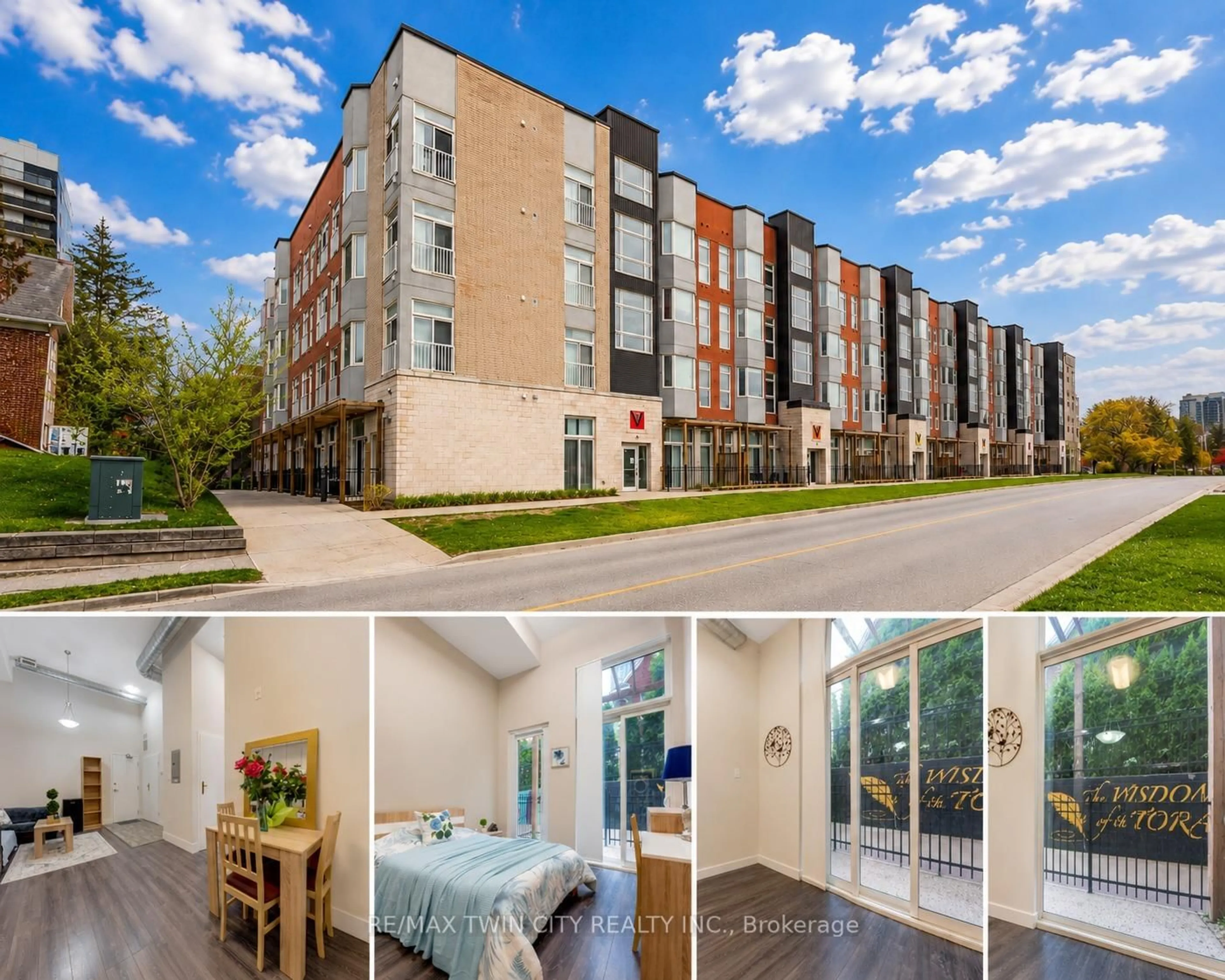 A pic from outside/outdoor area/front of a property/back of a property/a pic from drone, unknown for 253 Albert St #103, Waterloo Ontario N2L 3T7