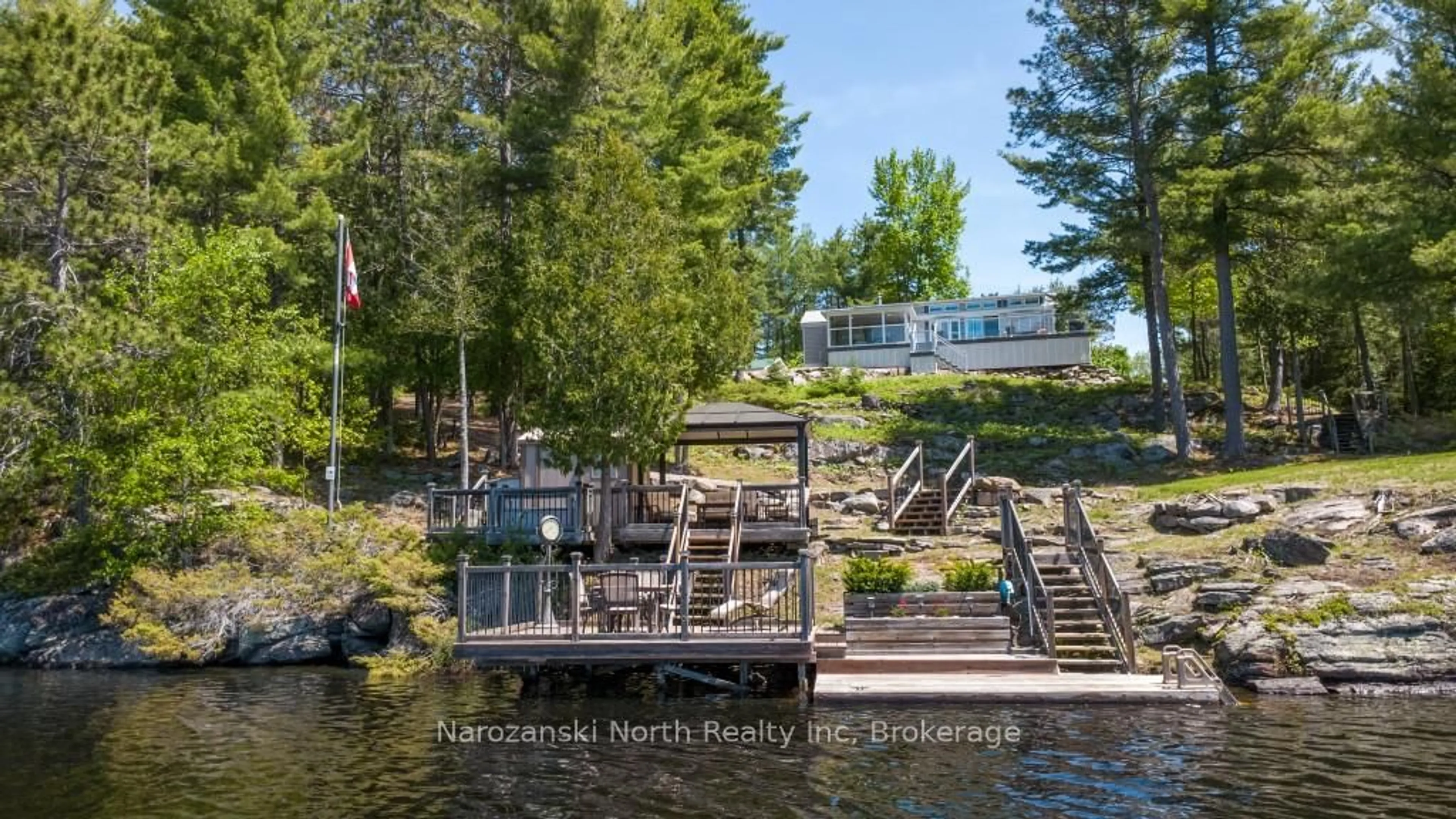 Patio, water/lake/river/ocean view for 385 forest hill Rd, French River Ontario P0M 2K0