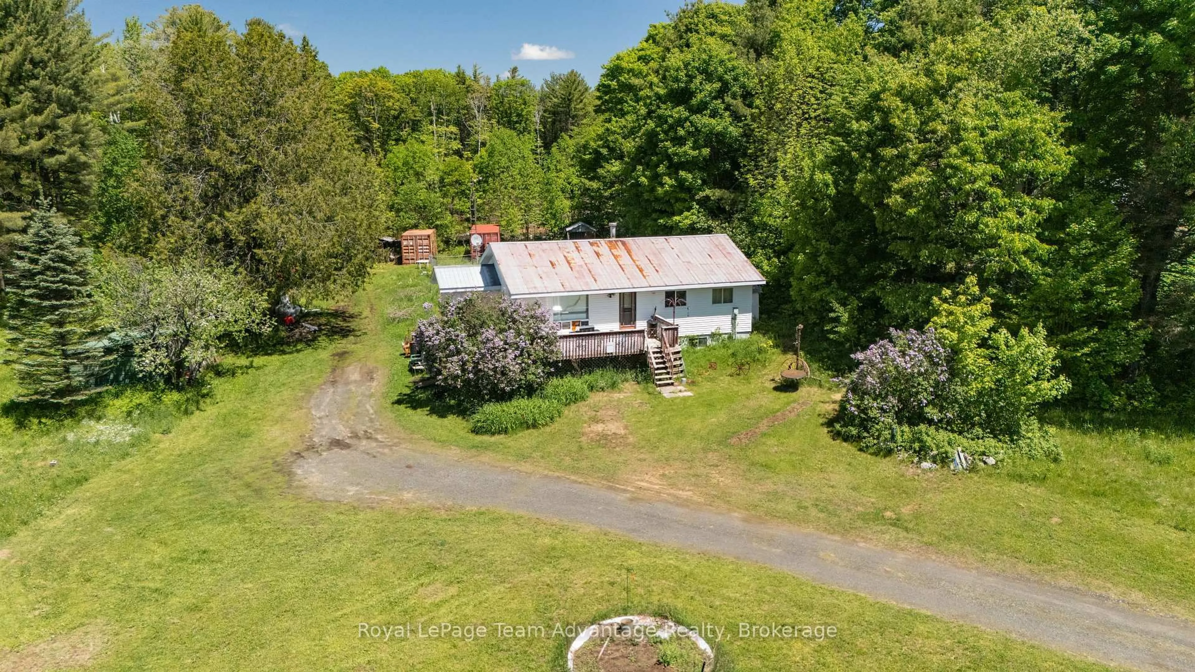 A pic from outside/outdoor area/front of a property/back of a property/a pic from drone, unknown for 5 Hoddy's Side Rd, McDougall Ontario P2A 2W9