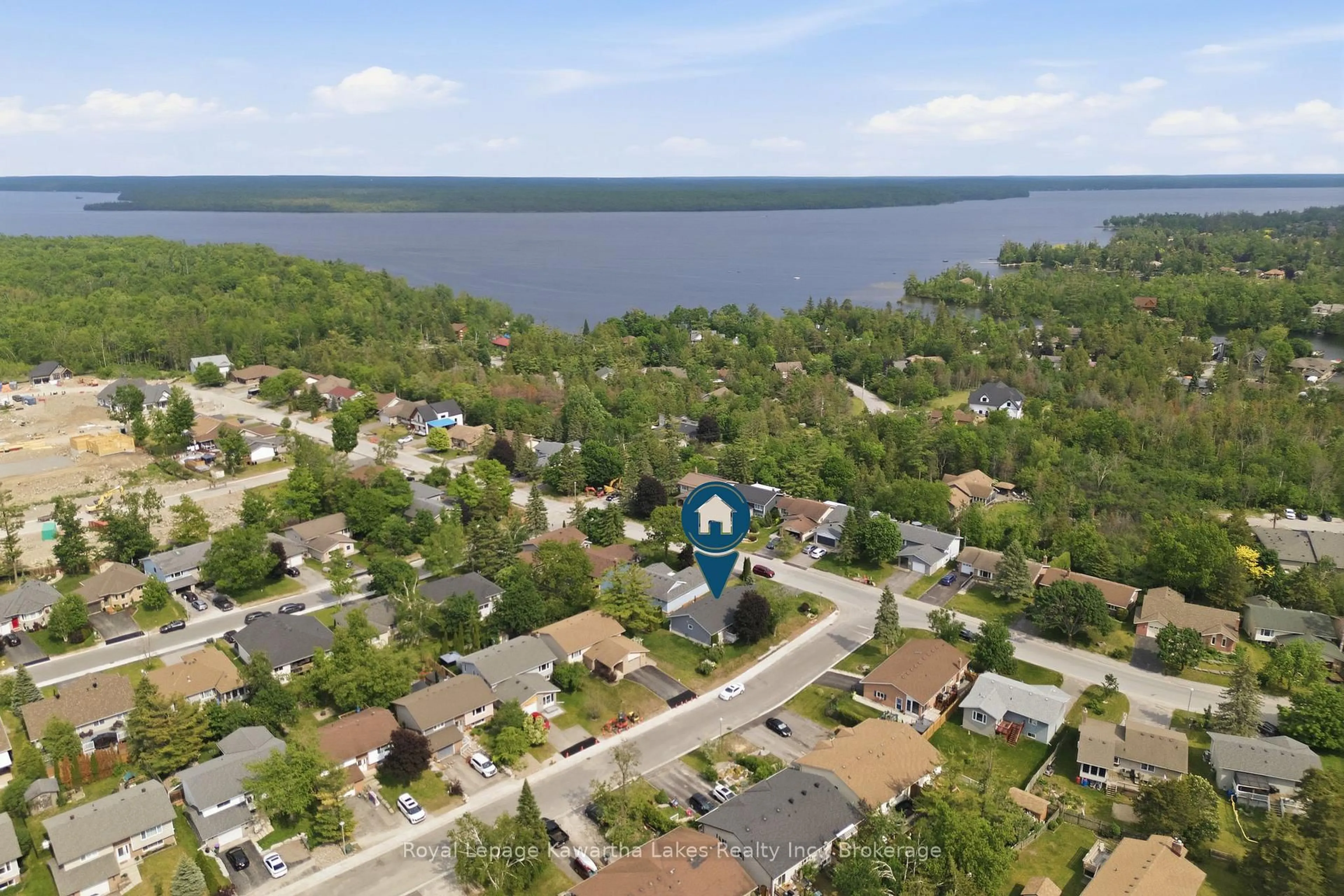 A pic from outside/outdoor area/front of a property/back of a property/a pic from drone, water/lake/river/ocean view for 39 Cedartree Lane, Kawartha Lakes Ontario K0M 1A0