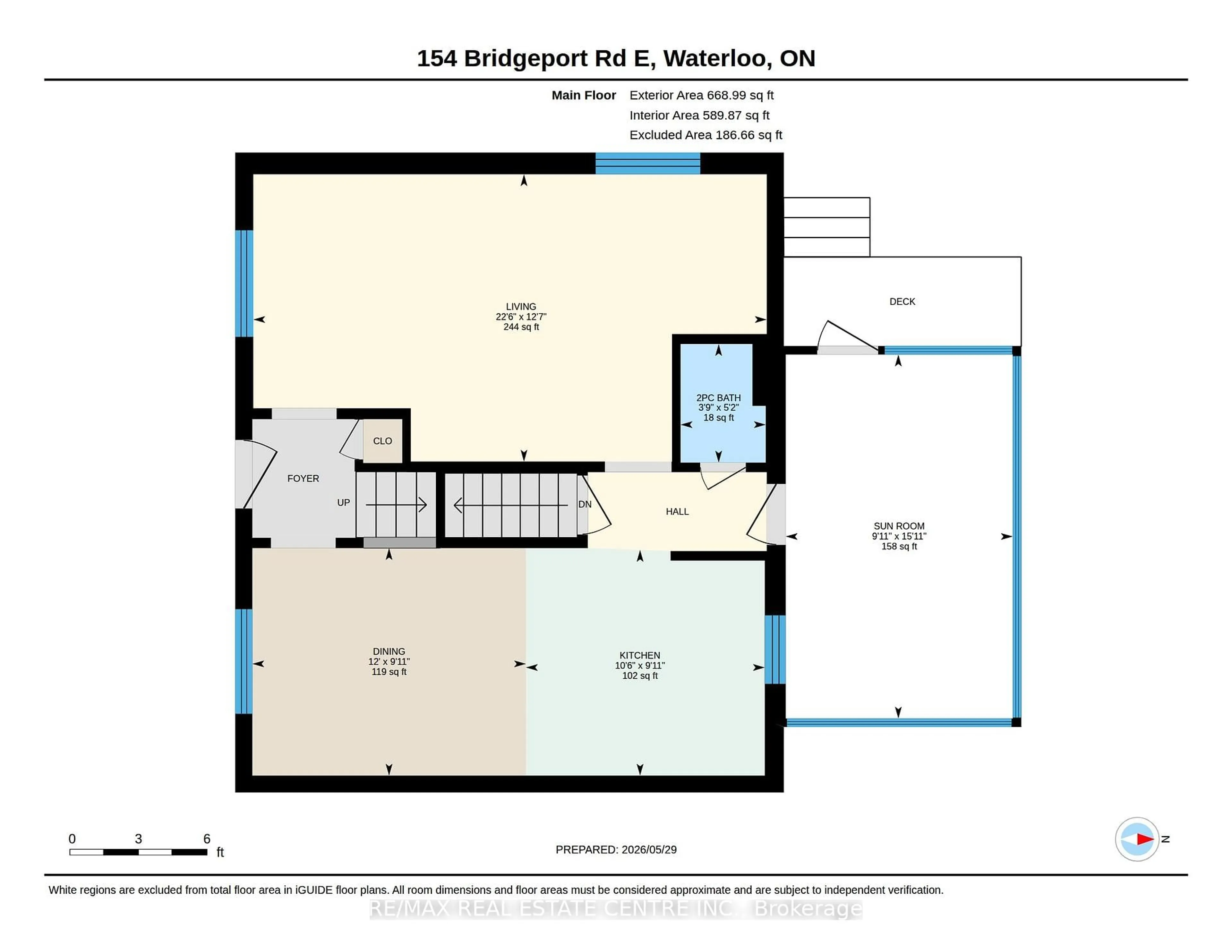 Floor plan for 154 Bridgeport Rd, Waterloo Ontario N2J 2K4
