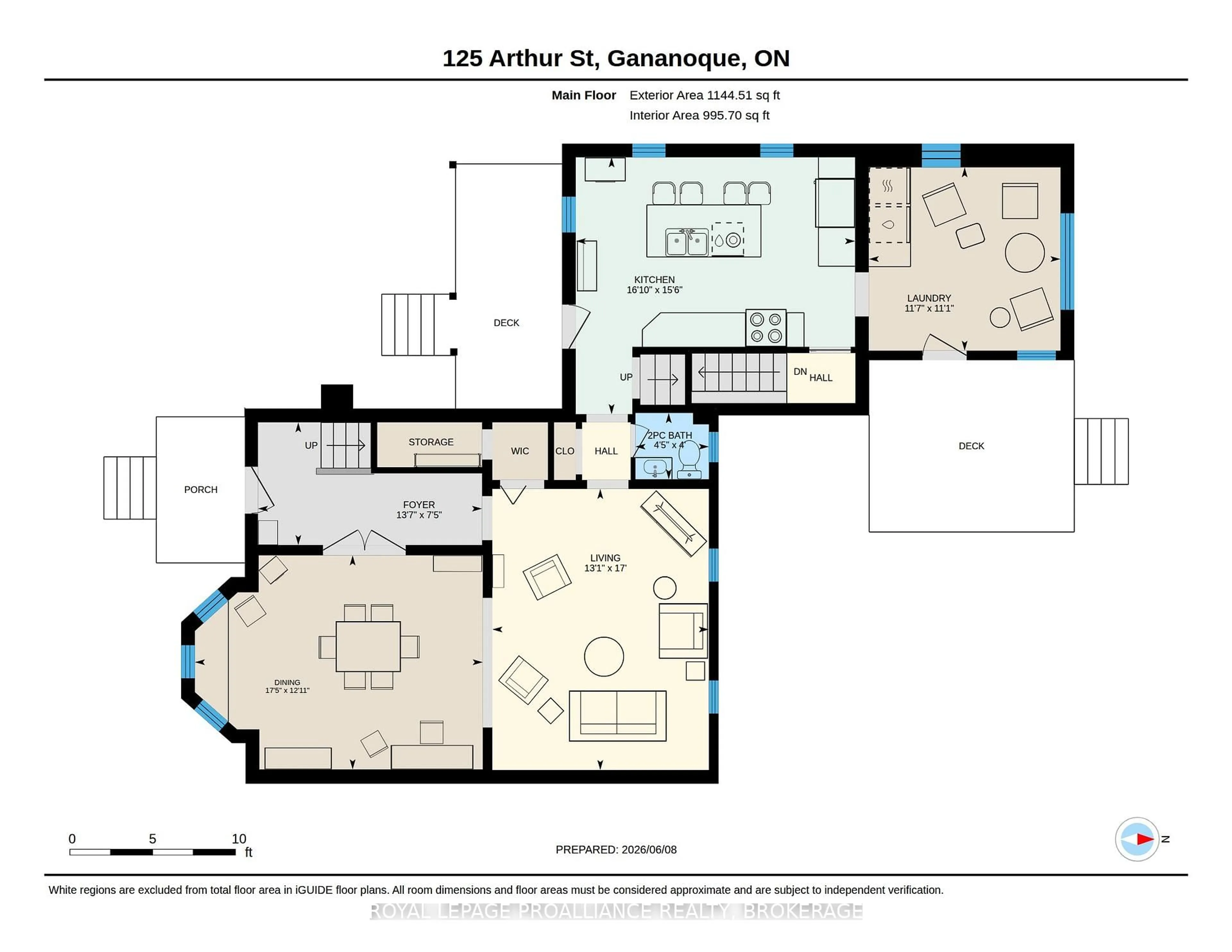 Floor plan for 125 Arthur St, Gananoque Ontario K7G 1B1