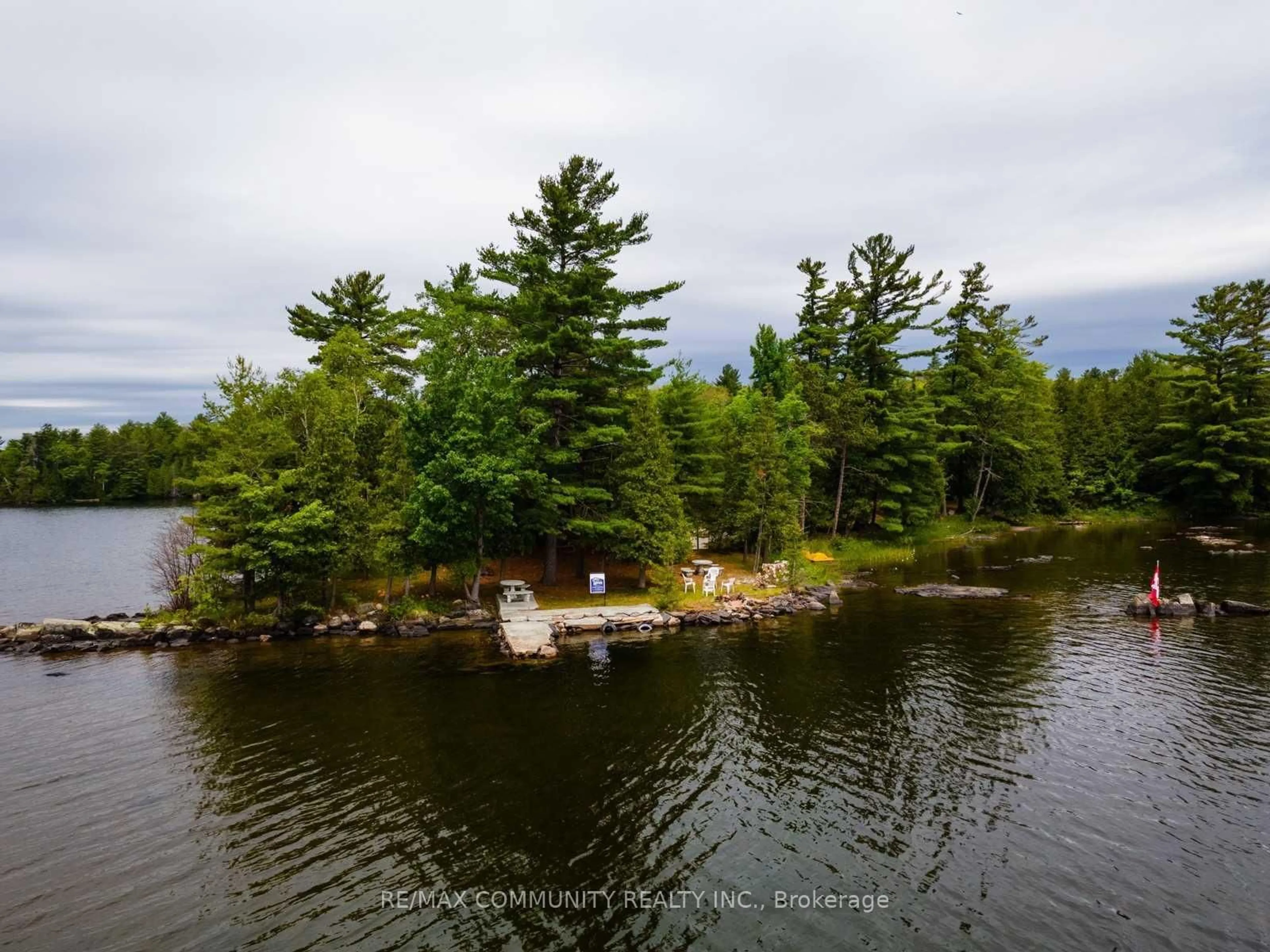 A pic from outside/outdoor area/front of a property/back of a property/a pic from drone, water/lake/river/ocean view for 100 & 200 Marble Lake Rd, Cloyne Ontario K0H 1K0