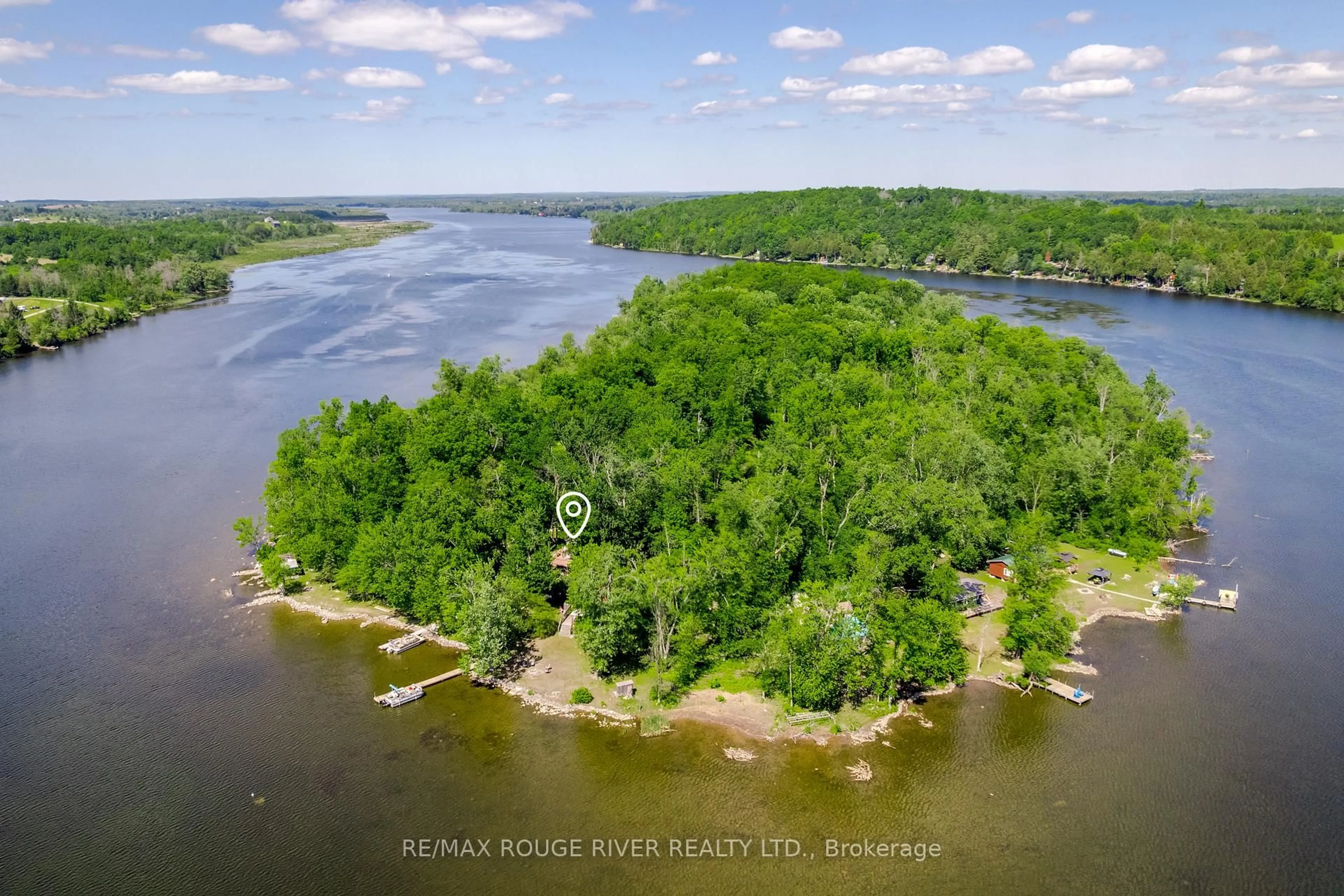 A pic from outside/outdoor area/front of a property/back of a property/a pic from drone, water/lake/river/ocean view for 8 Huycke's Island, Trent Hills Ontario K0L 1Y0